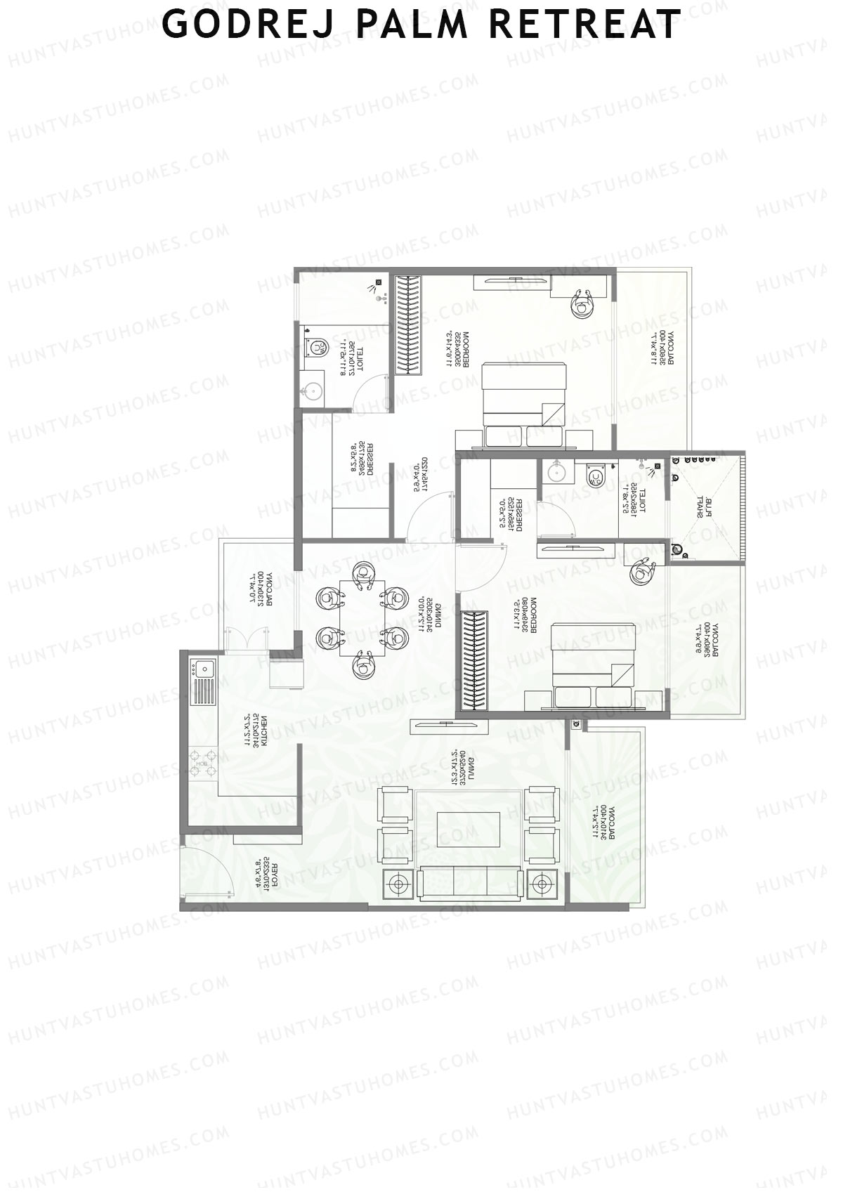 Godrej Palm Retreat Tower A1 Unit 2 Floor Plan
