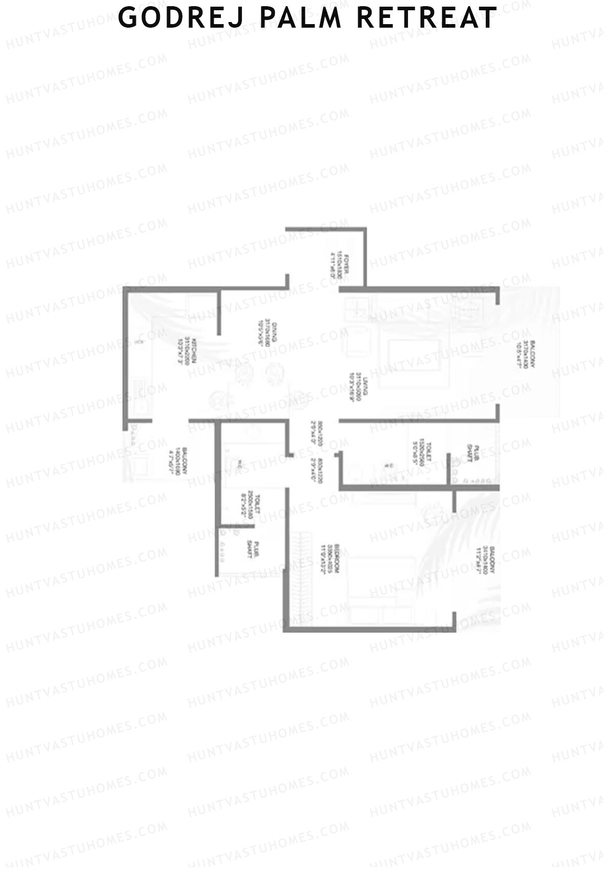 Godrej Palm Retreat Tower A3 Unit 3 Floor Plan