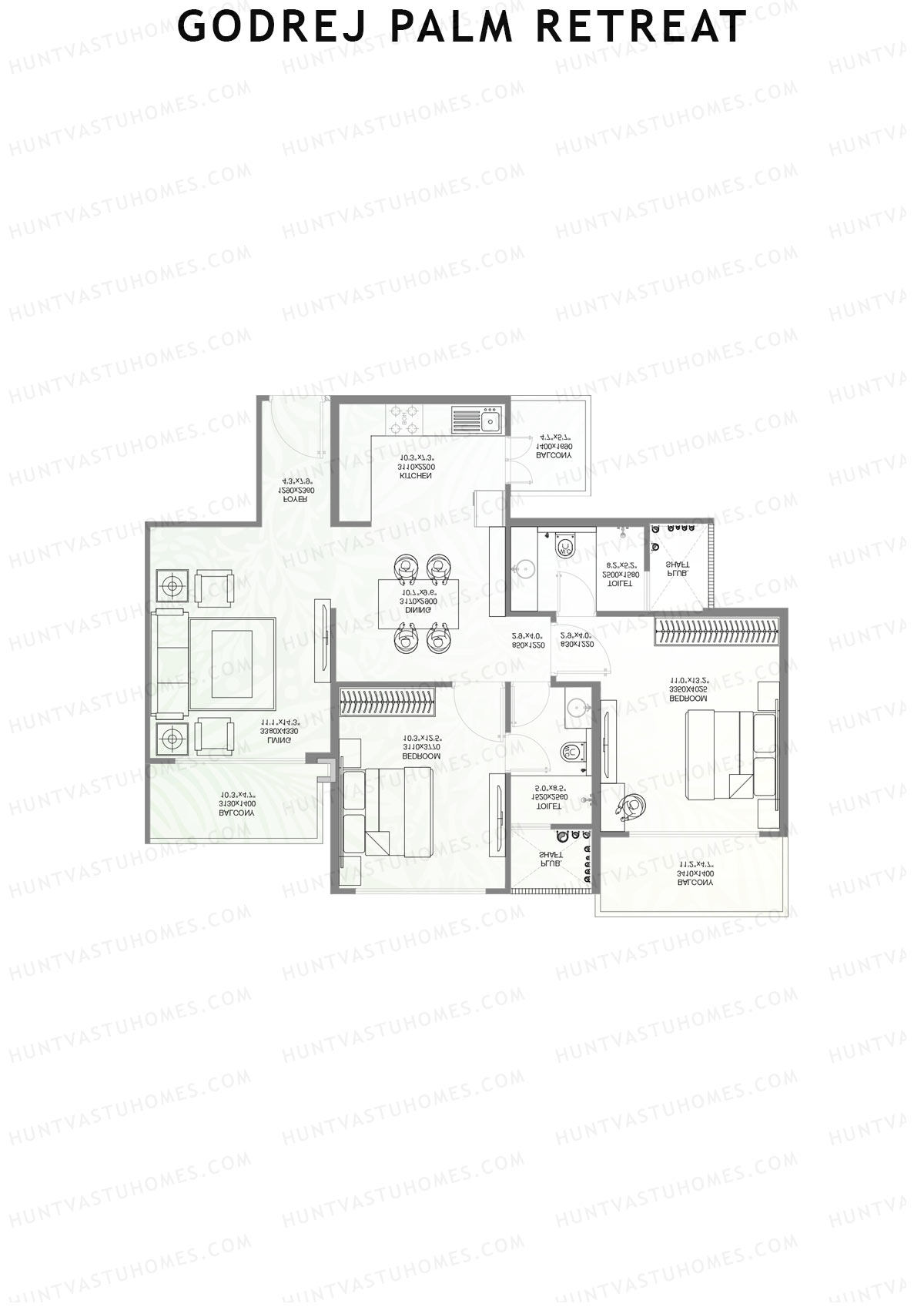Godrej Palm Retreat Tower A3 Unit 3 Floor Plan