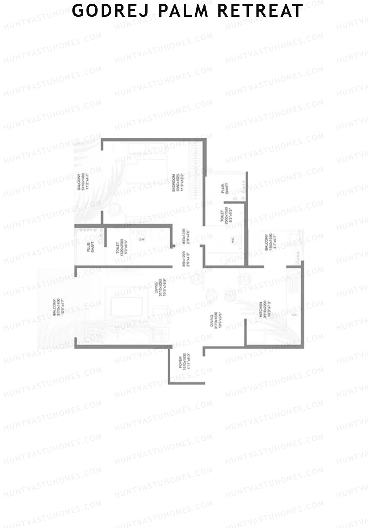 Godrej Palm Retreat Tower A4 Unit 1 Floor Plan