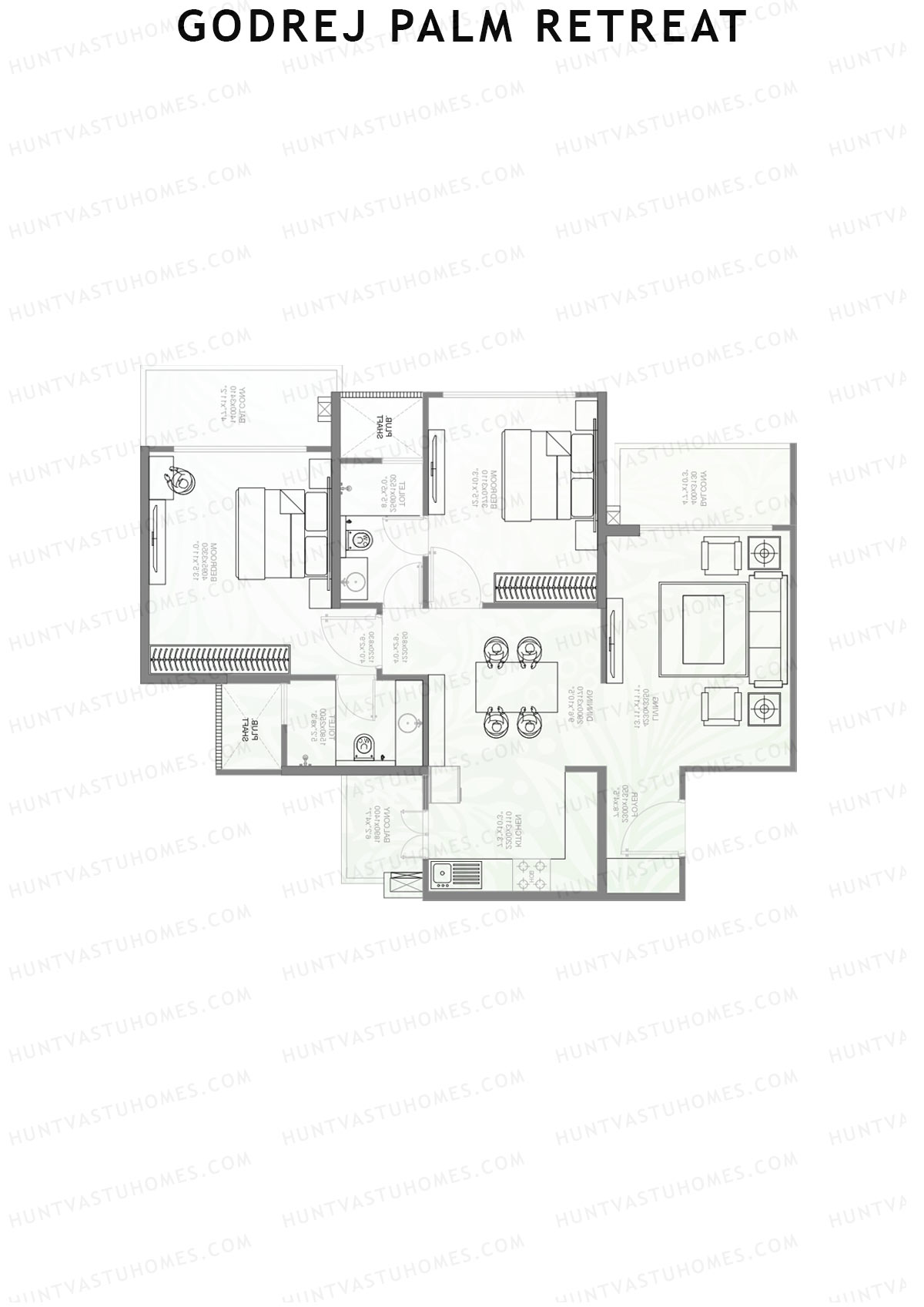 Godrej Palm Retreat Tower A4 Unit 1 Floor Plan