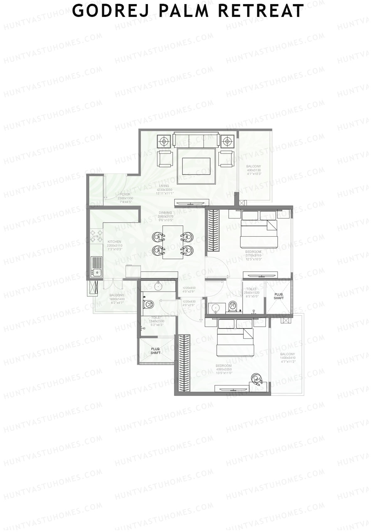 Godrej Palm Retreat Tower A4 Unit 4 Floor Plan