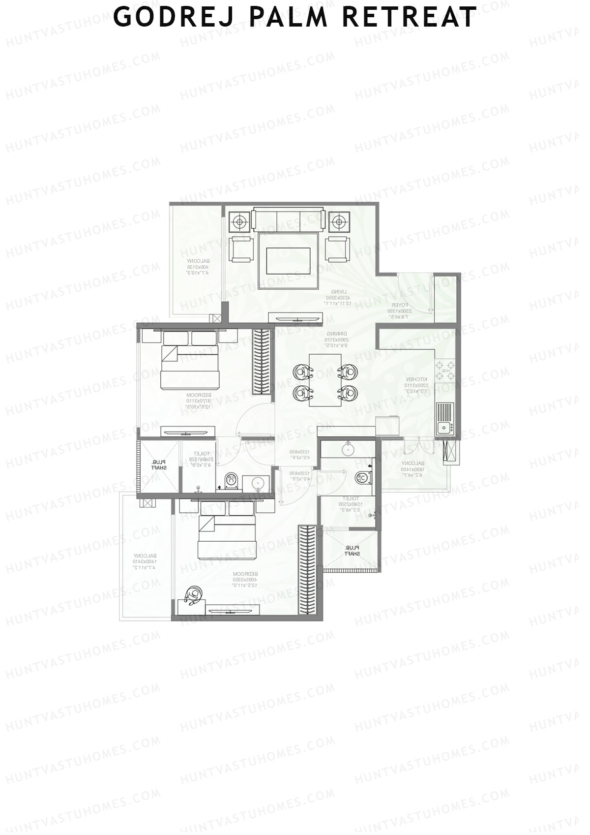 Godrej Palm Retreat Tower A4 Unit 5 Floor Plan