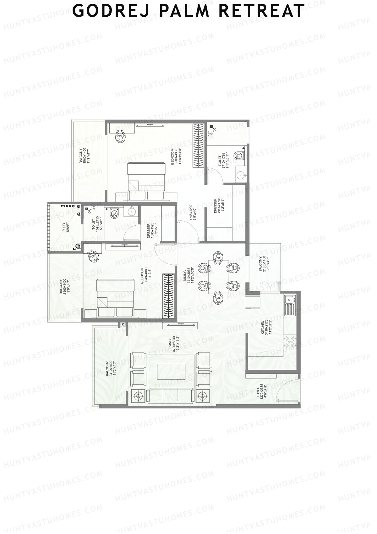 Godrej Palm Retreat Tower A5 Unit 1 Floor Plan