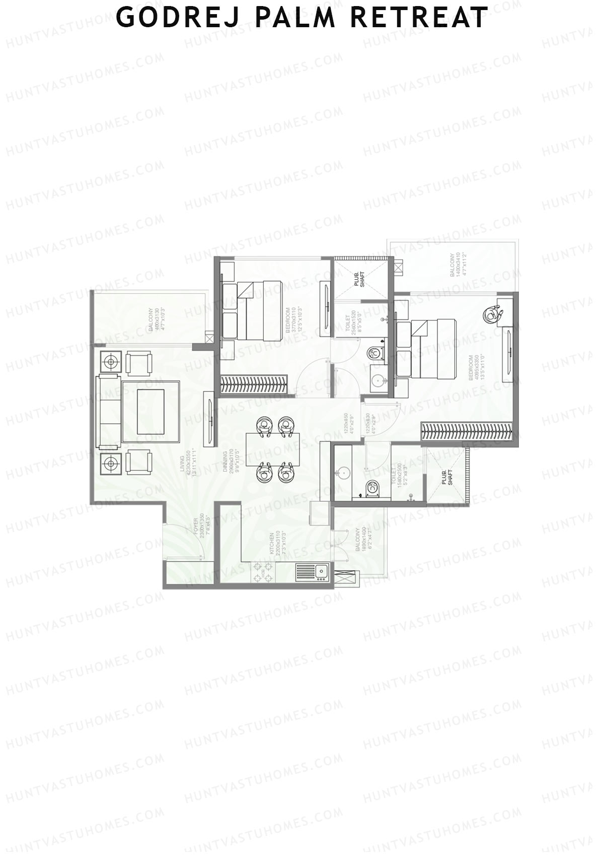 Godrej Palm Retreat Tower B2 Unit 1 Floor Plan