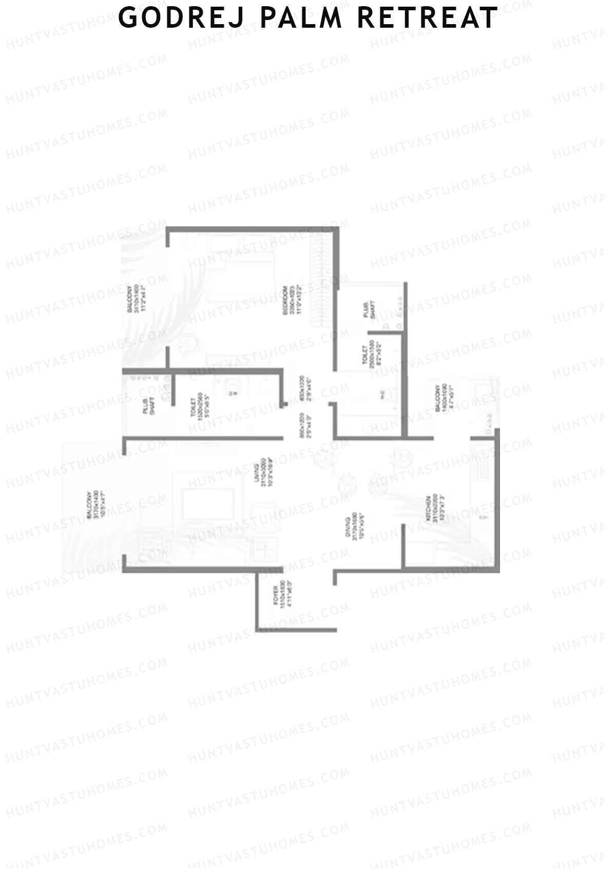 Godrej Palm Retreat Tower B3 Unit 1 Floor Plan