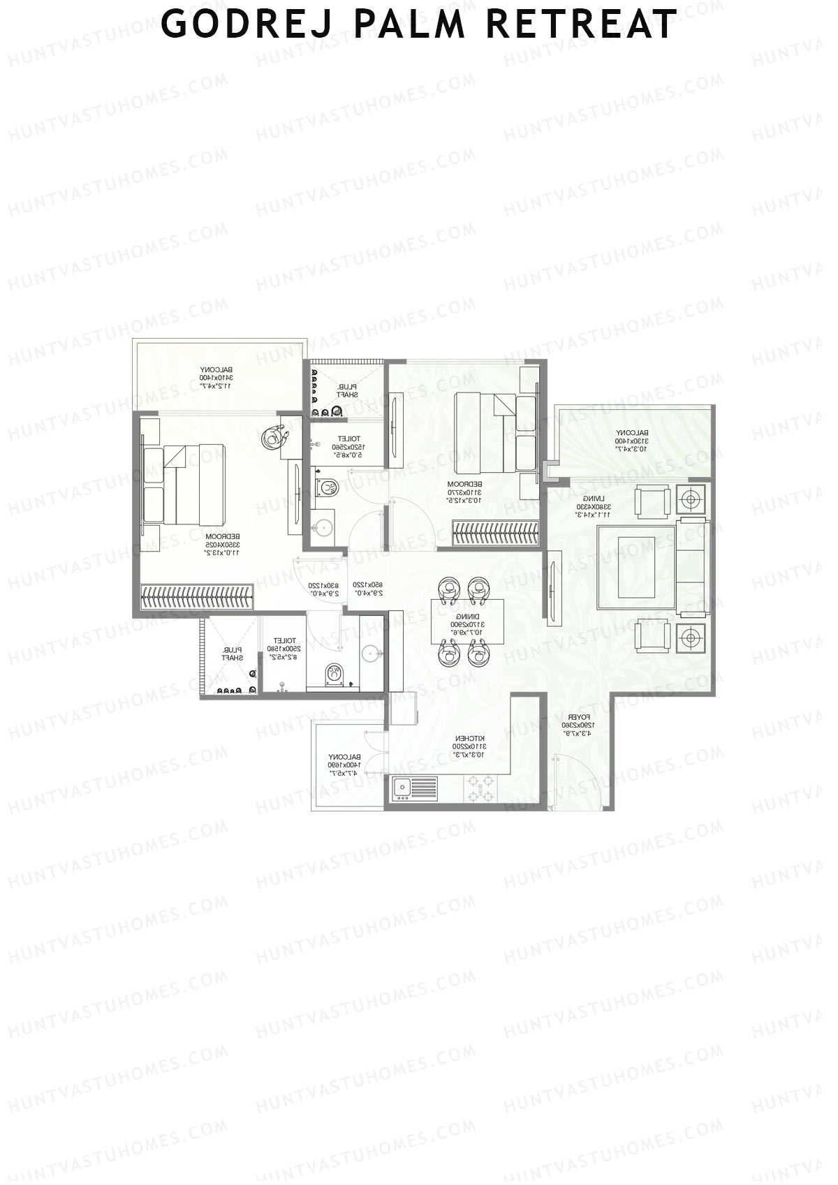 Godrej Palm Retreat Tower B3 Unit 1 Floor Plan