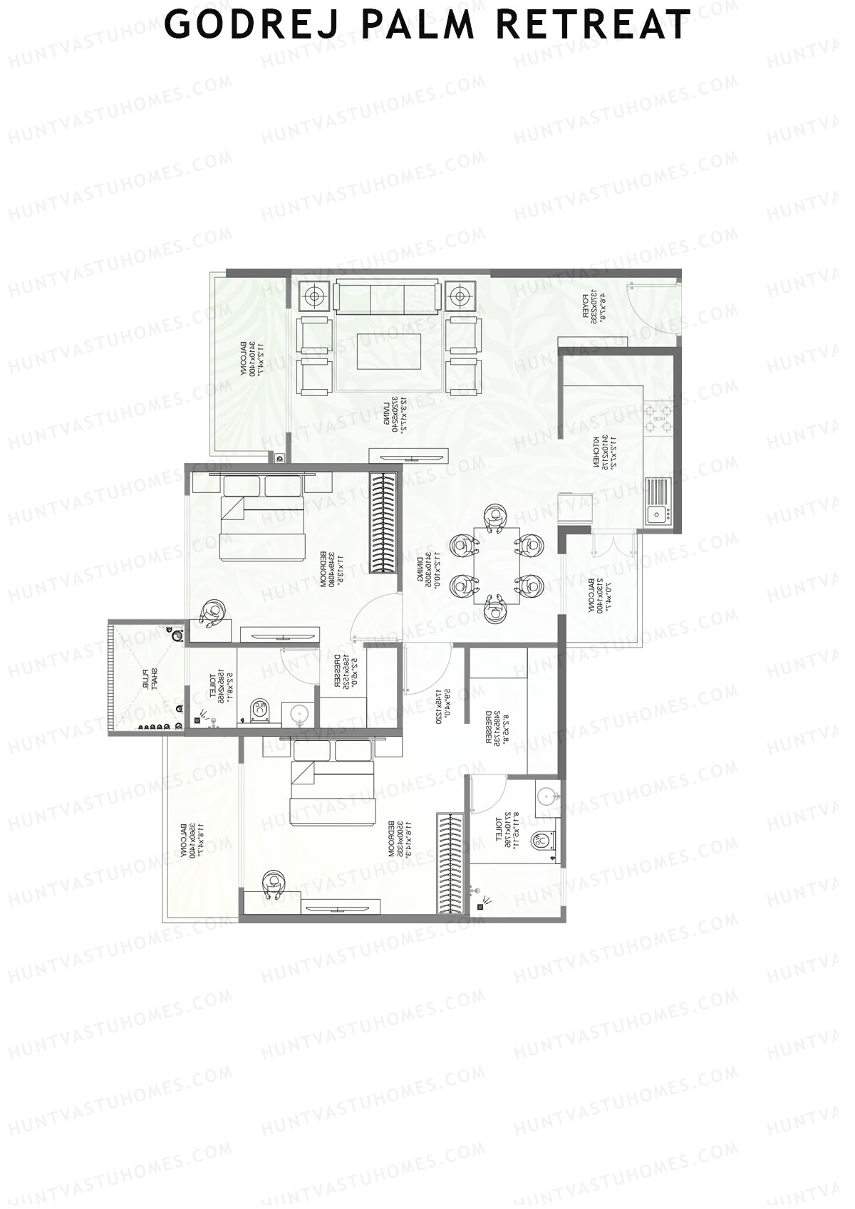 Godrej Palm Retreat Tower C1 Unit 1 Floor Plan