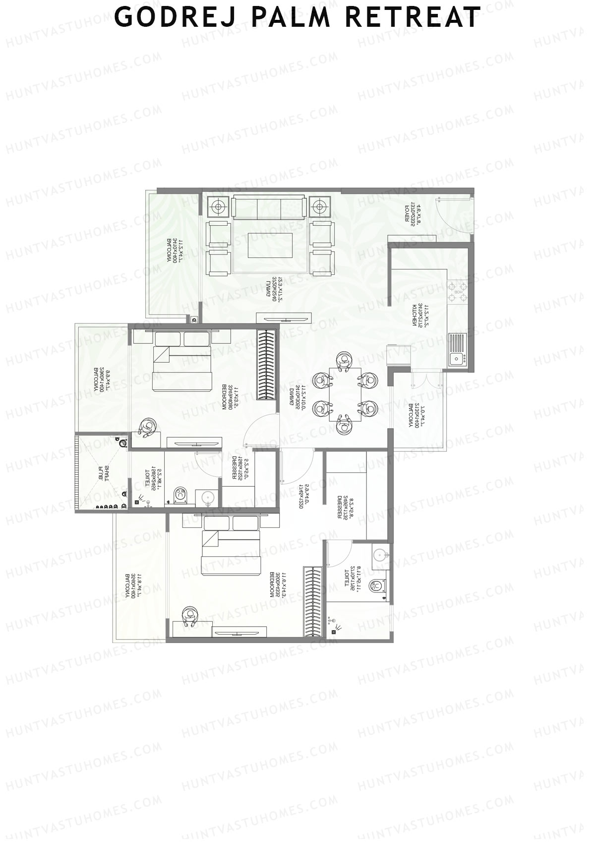 Godrej Palm Retreat Tower C1 Unit 1 Floor Plan