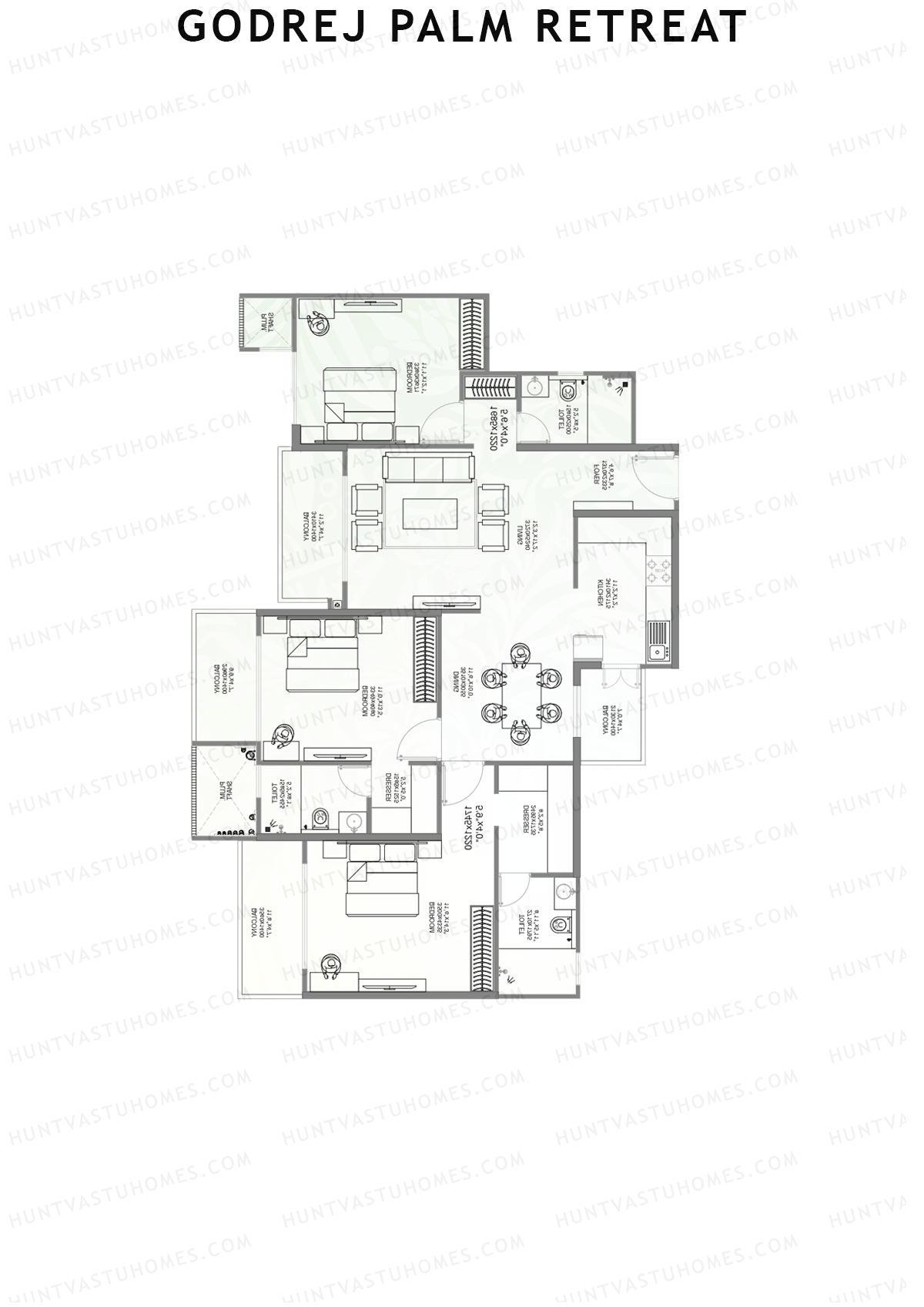 Godrej Palm Retreat Tower C1 Unit 1 Floor Plan