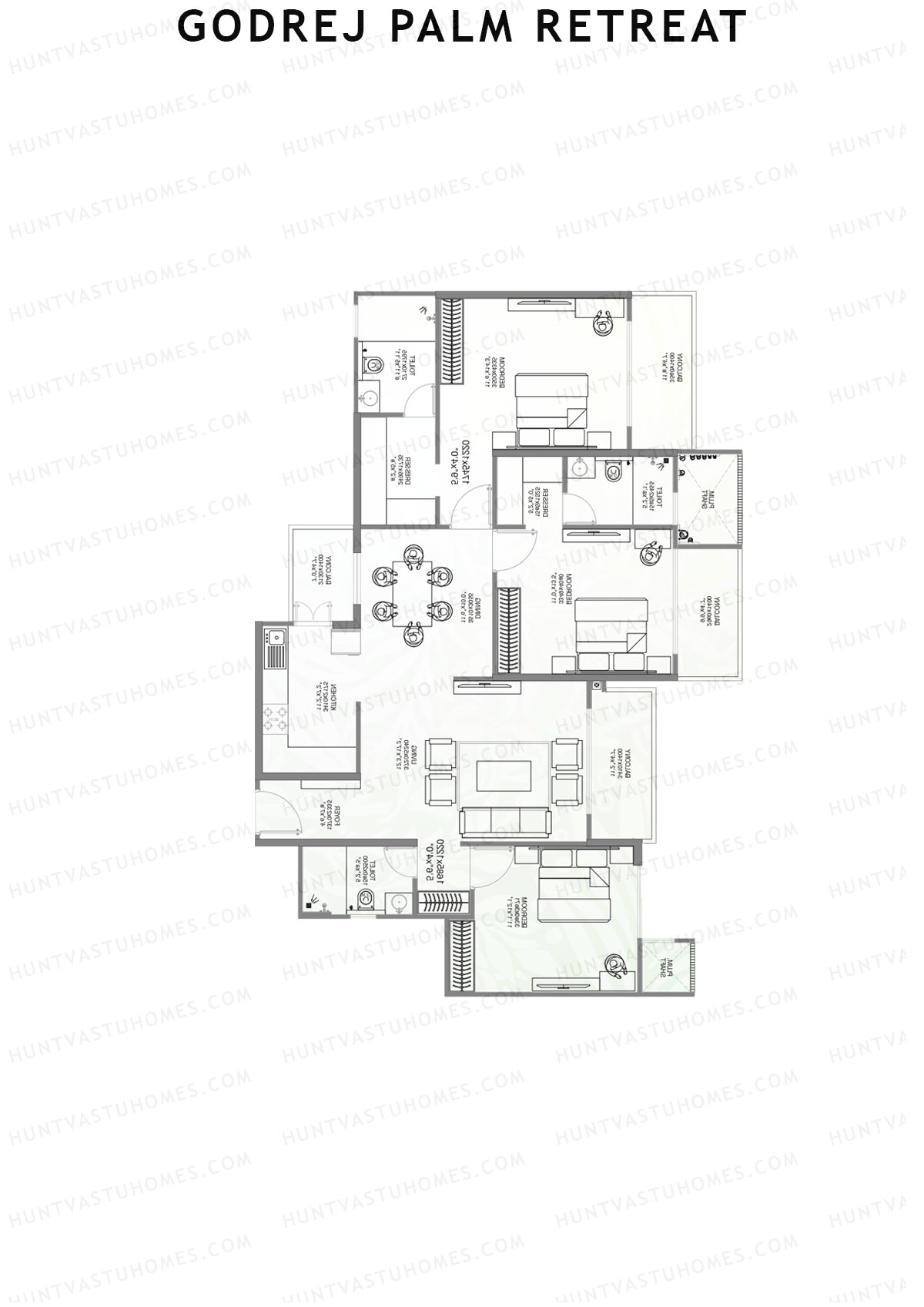 Godrej Palm Retreat Tower C1 Unit 3 Floor Plan