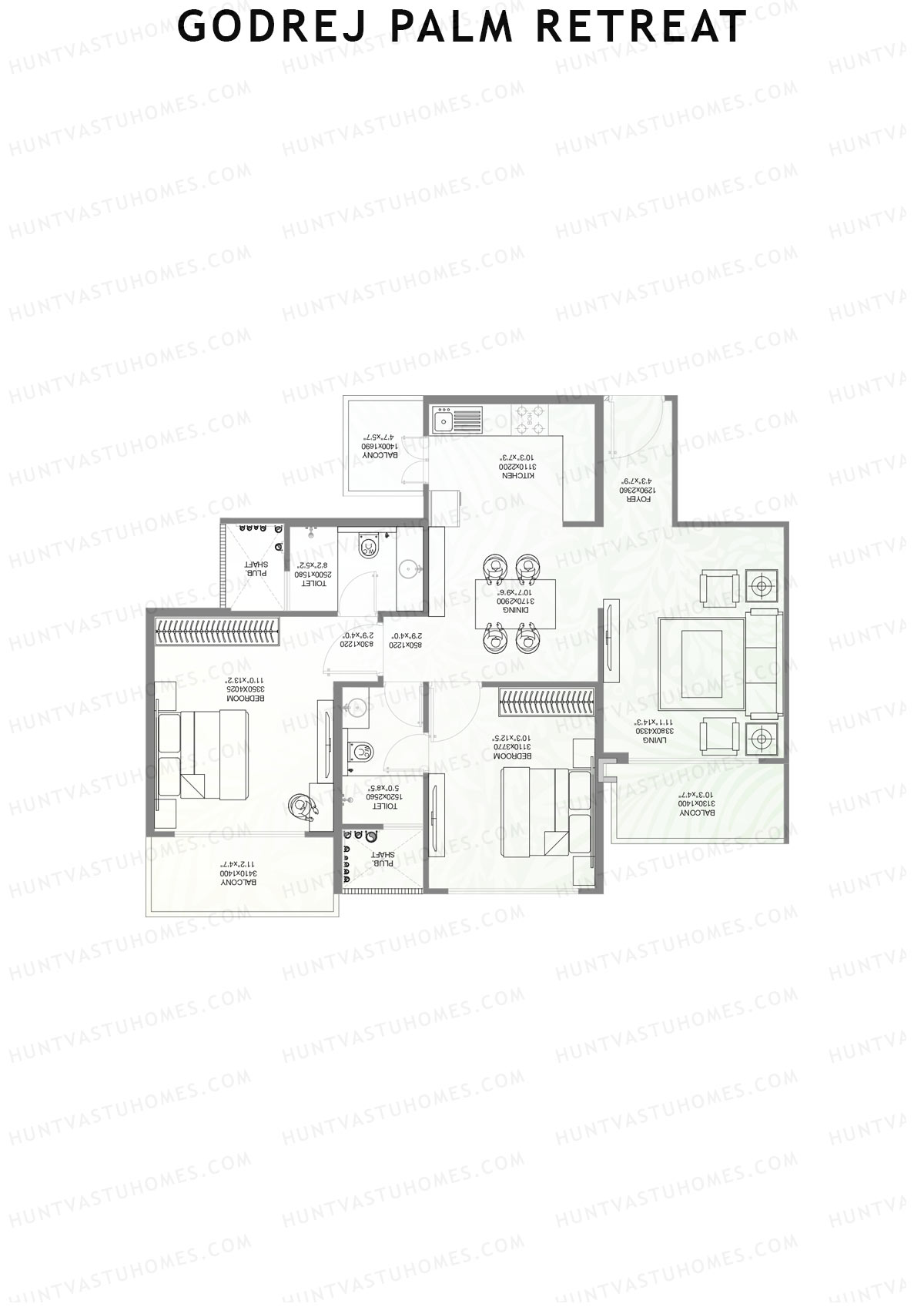 Godrej Palm Retreat Tower C3 Unit 1 Floor Plan