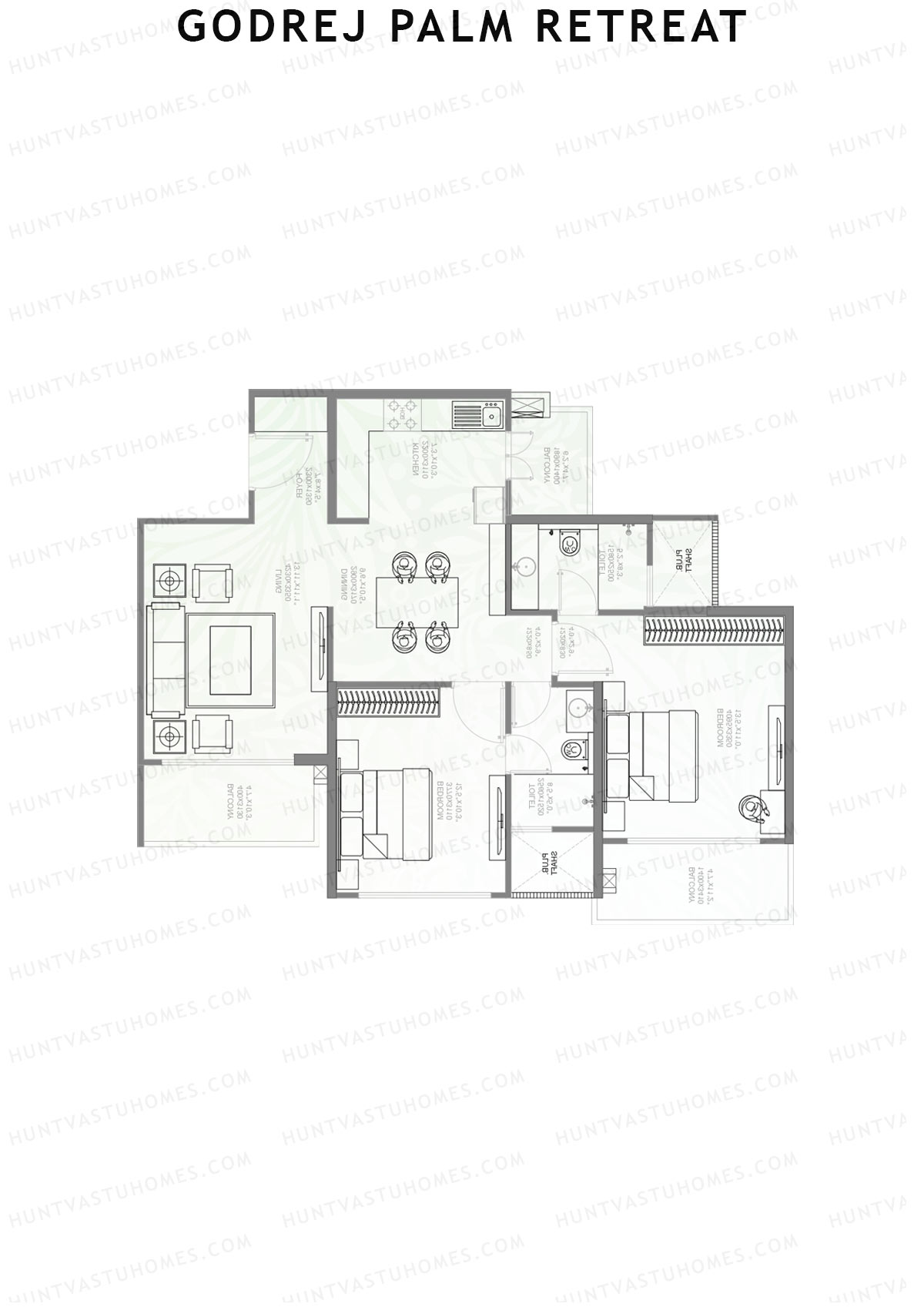 Godrej Palm Retreat Tower C4 Unit 1 Floor Plan