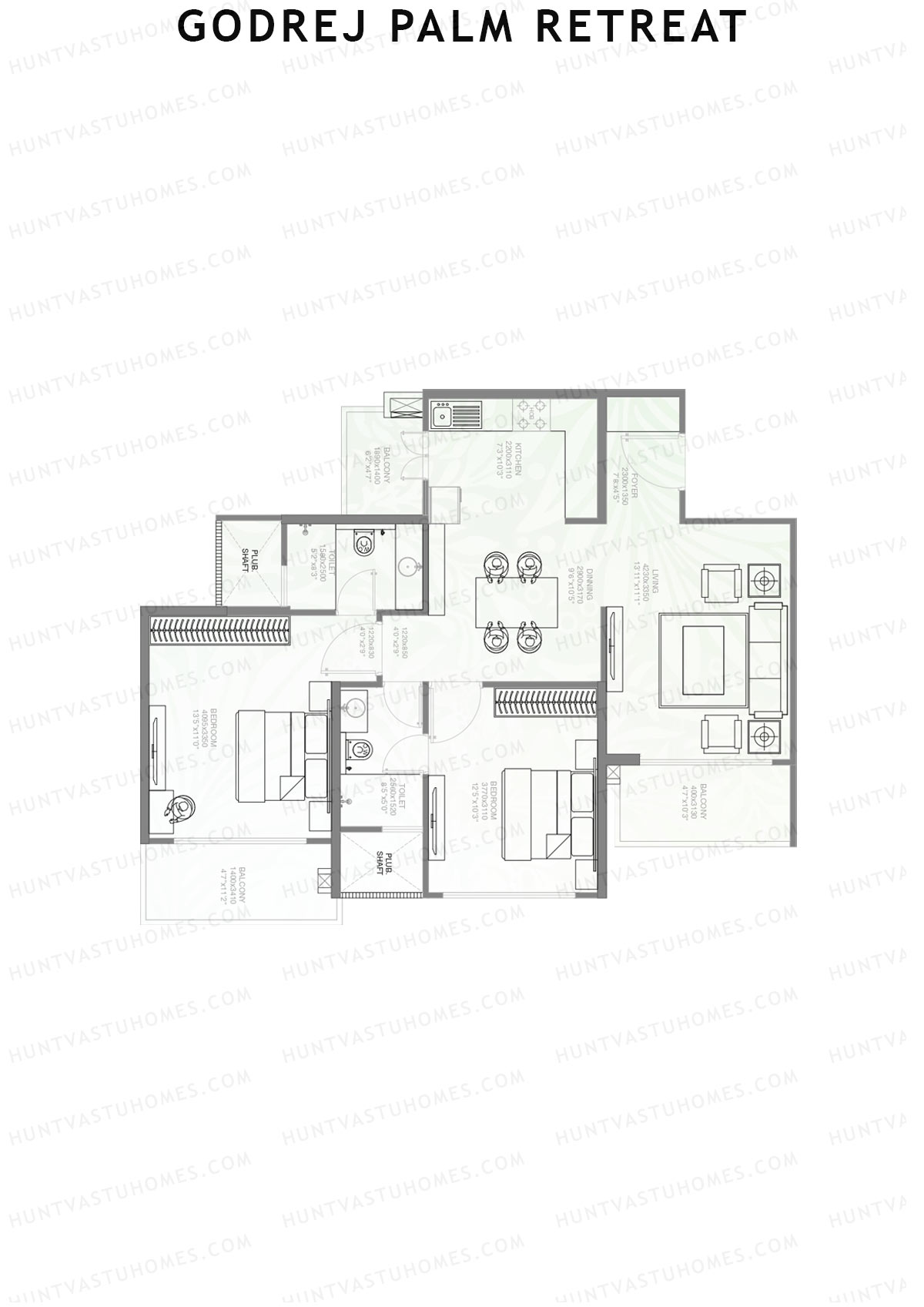 Godrej Palm Retreat Tower D2 Unit 1 Floor Plan