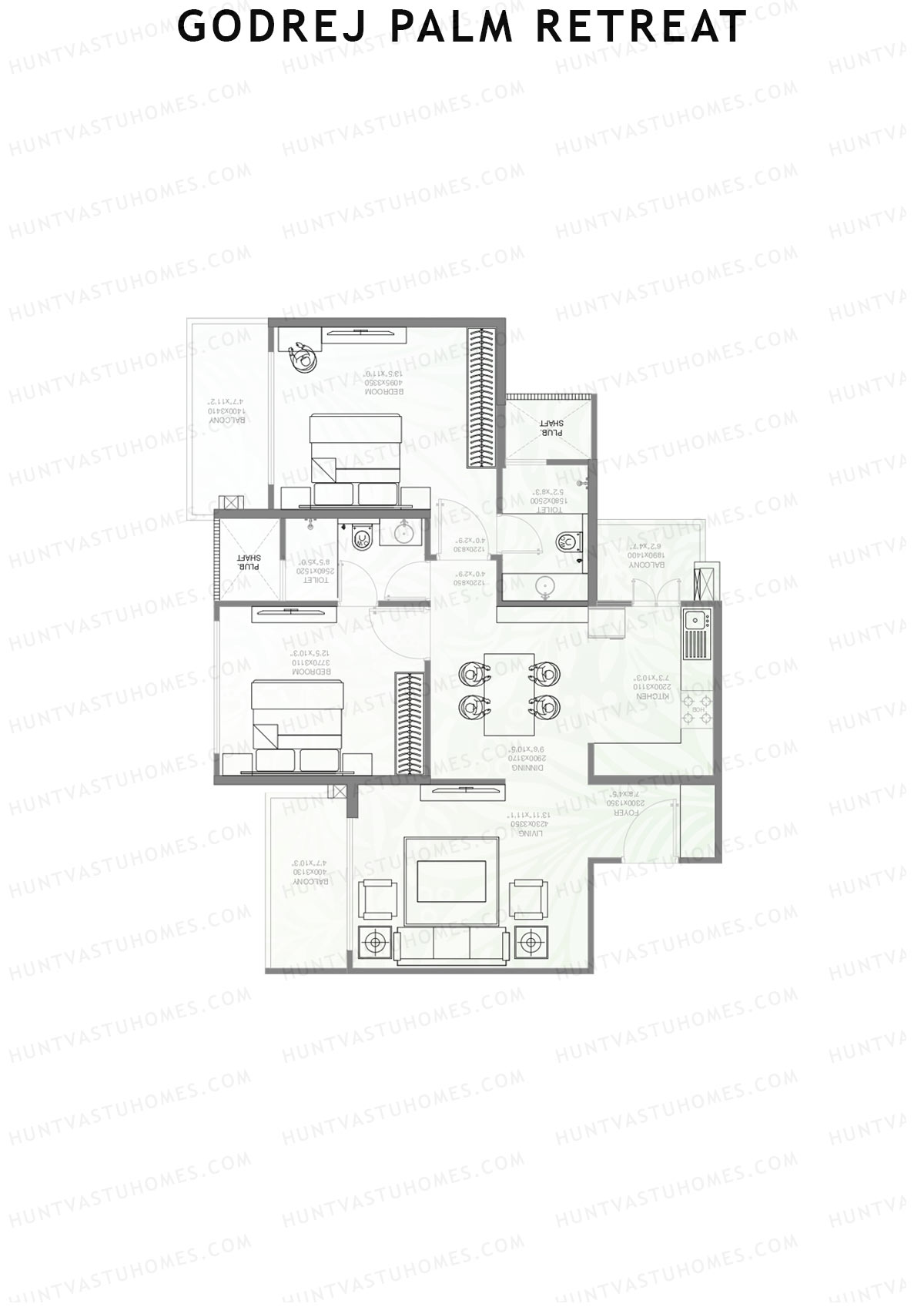 Godrej Palm Retreat Tower D2 Unit 5 Floor Plan