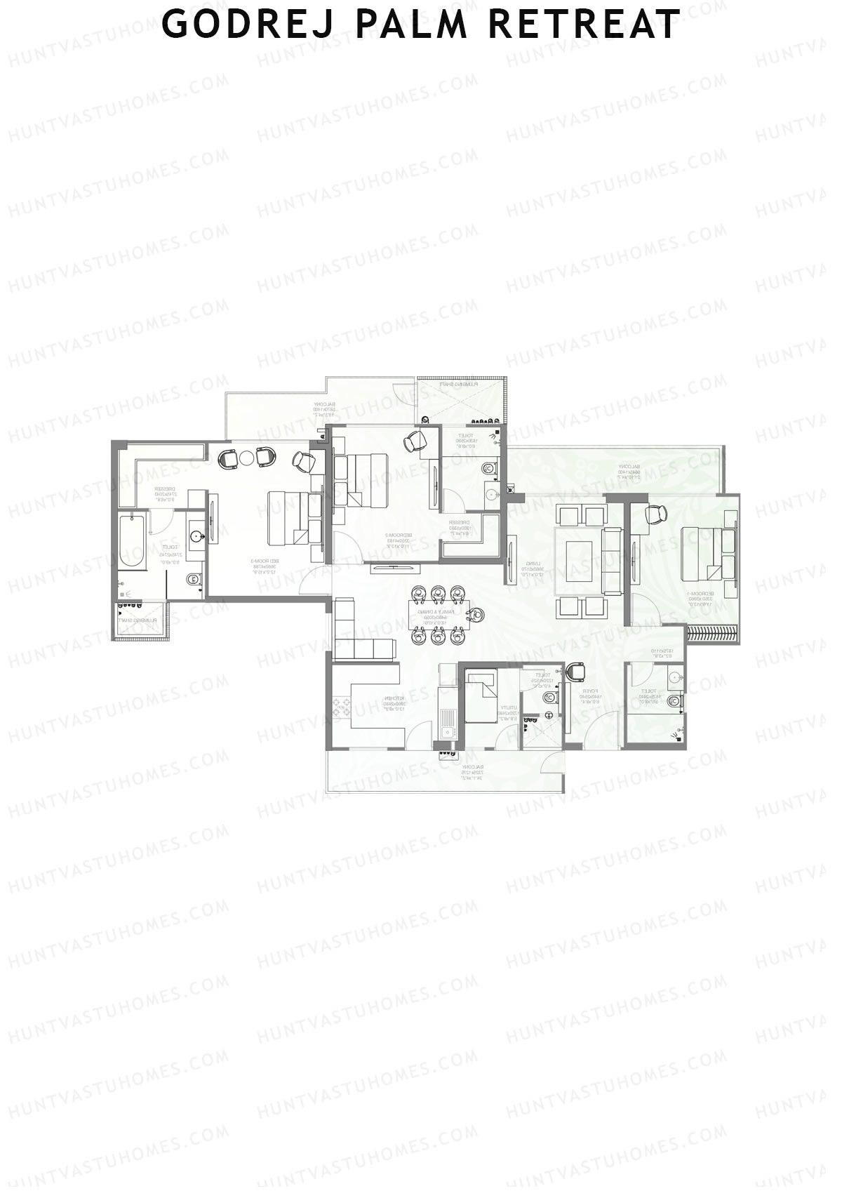 Godrej Palm Retreat Iconic A2 Unit 1 Floor Plan