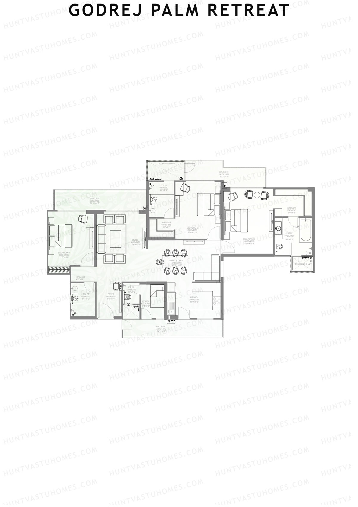 Godrej Palm Retreat Iconic A2 Unit 2 Floor Plan