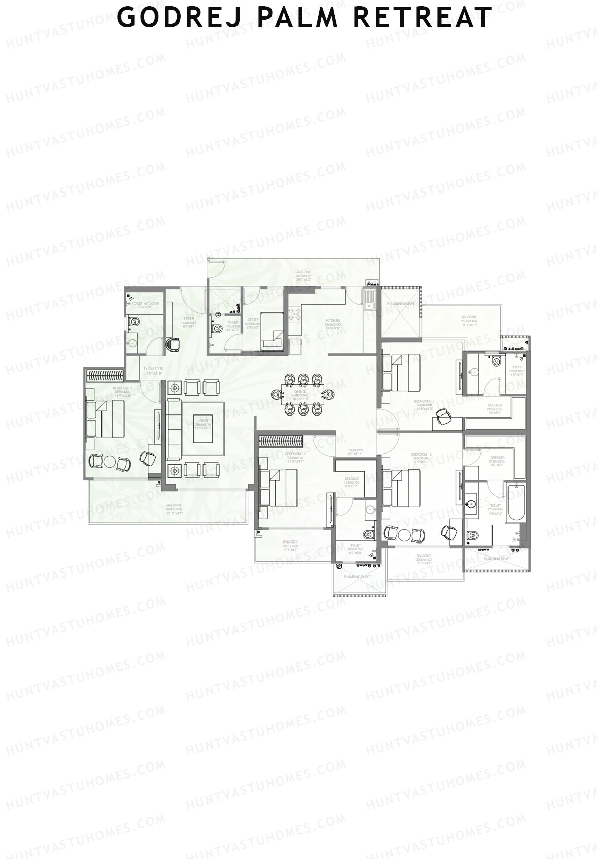 Godrej Palm Retreat Iconic A2 Unit 3 Floor Plan