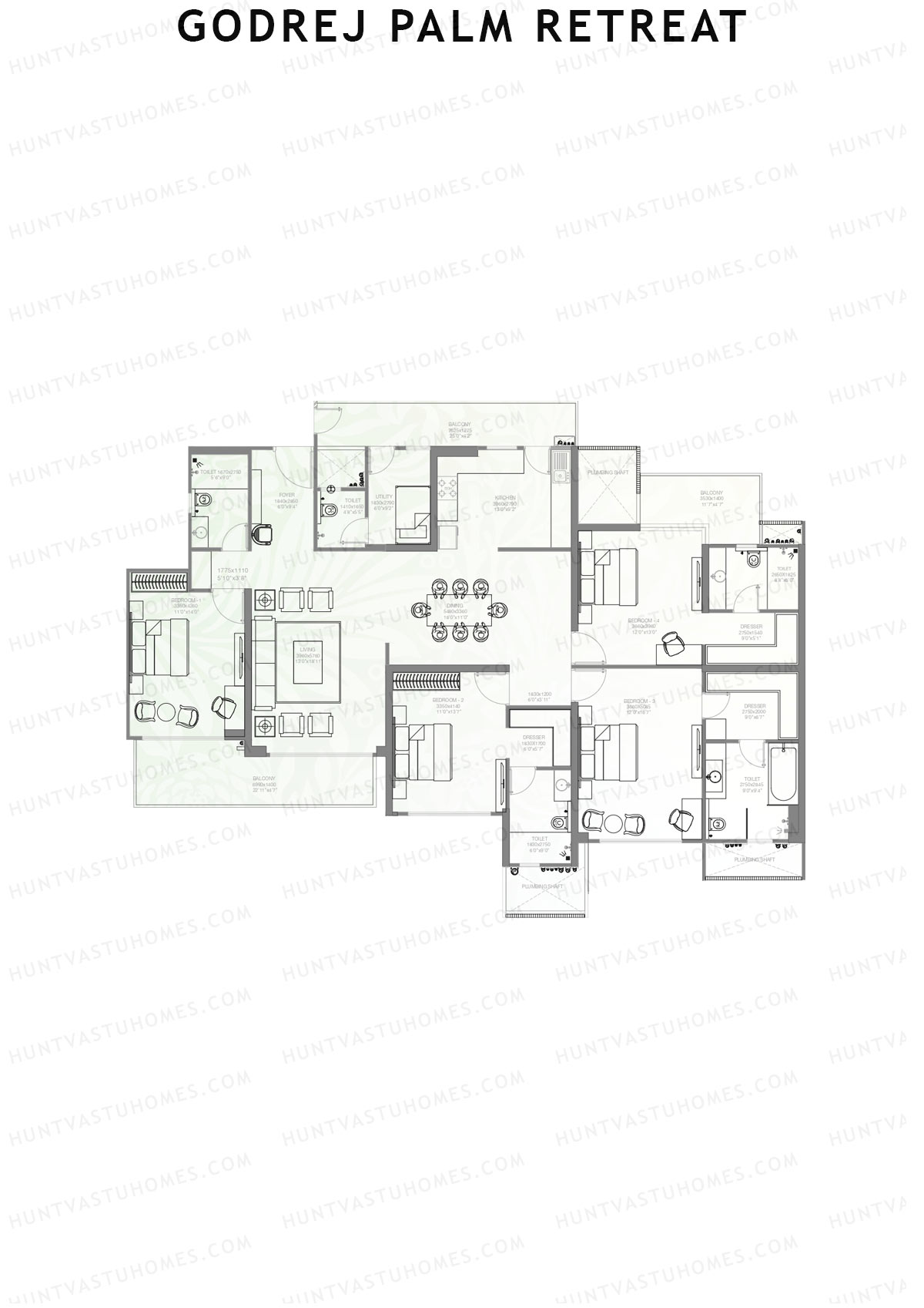 Godrej Palm Retreat Iconic A2 Unit 3 Floor Plan