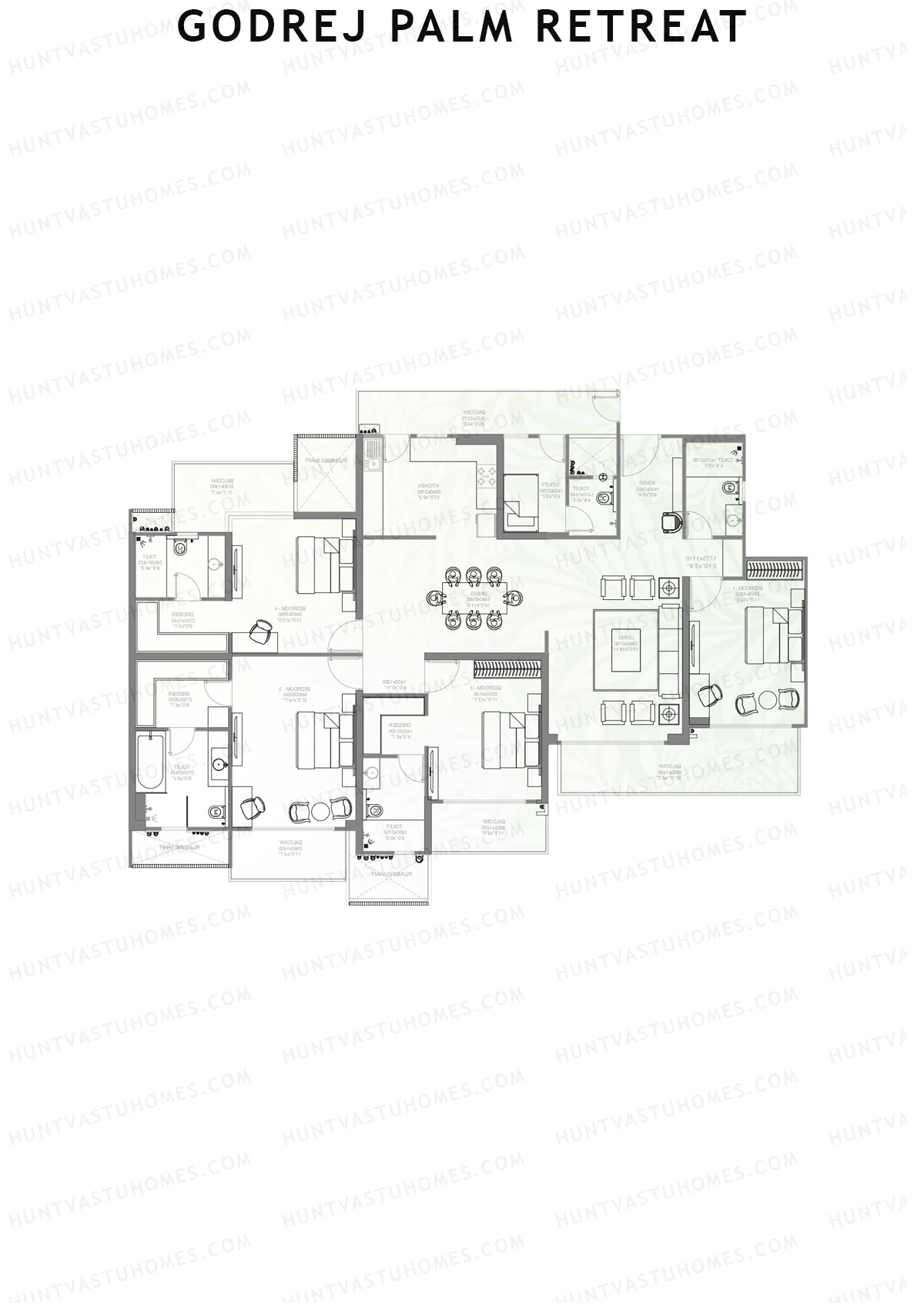 Godrej Palm Retreat Iconic A2 Unit 4 Floor Plan