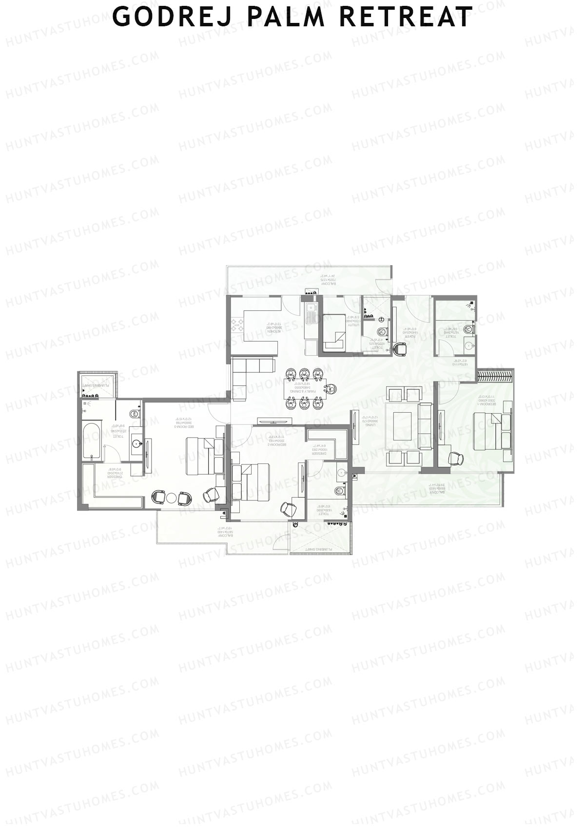 Godrej Palm Retreat Iconic C2 Unit 1 Floor Plan