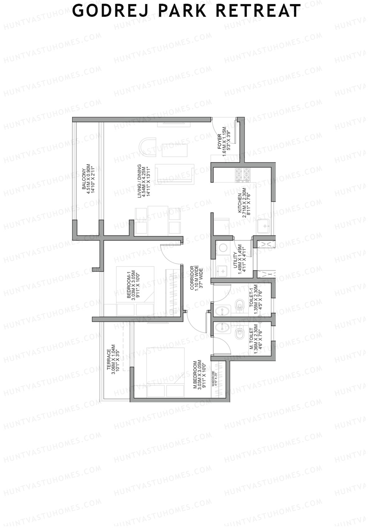 Godrej Park Retreat Tower C Unit 1 Floor Plan