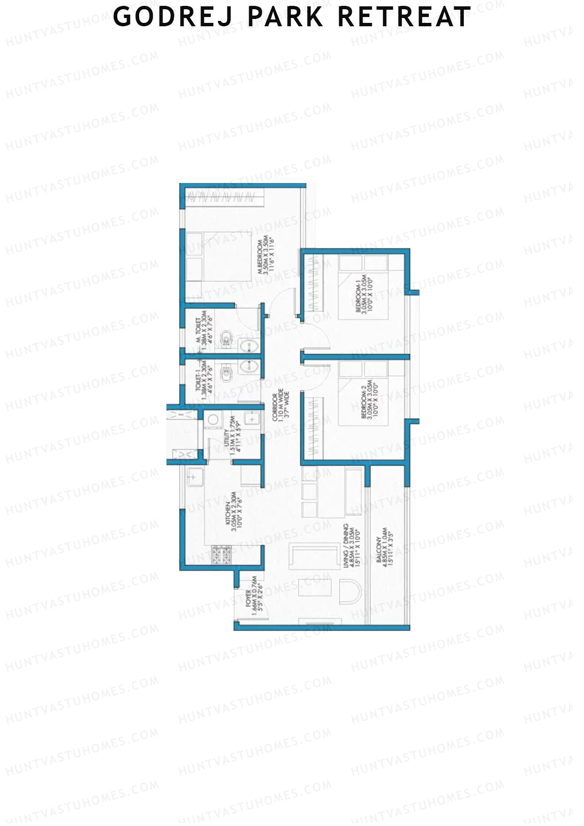 Godrej Park Retreat Tower C Unit 3 Floor Plan