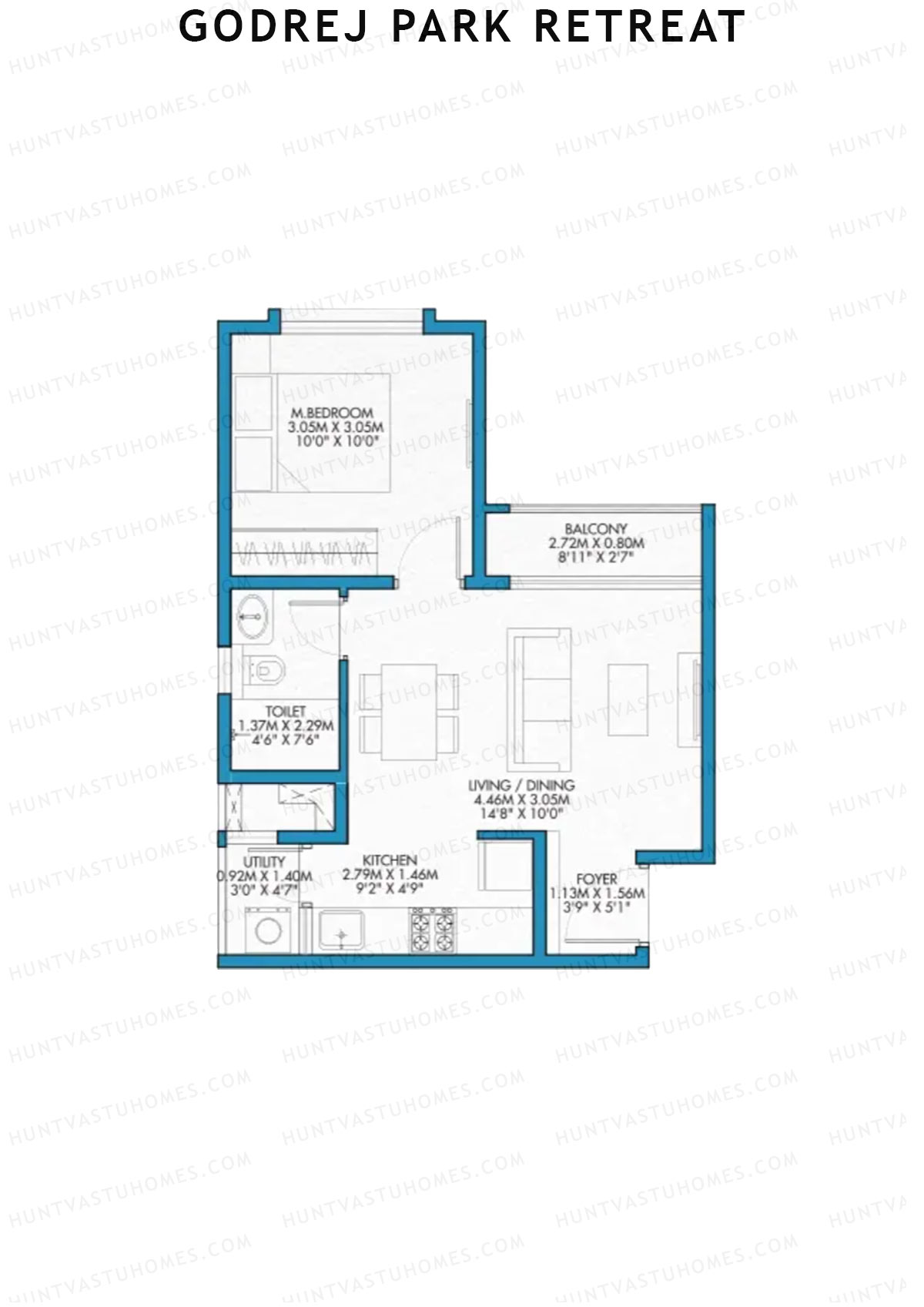 Godrej Park Retreat Tower H Unit 3 Floor Plan