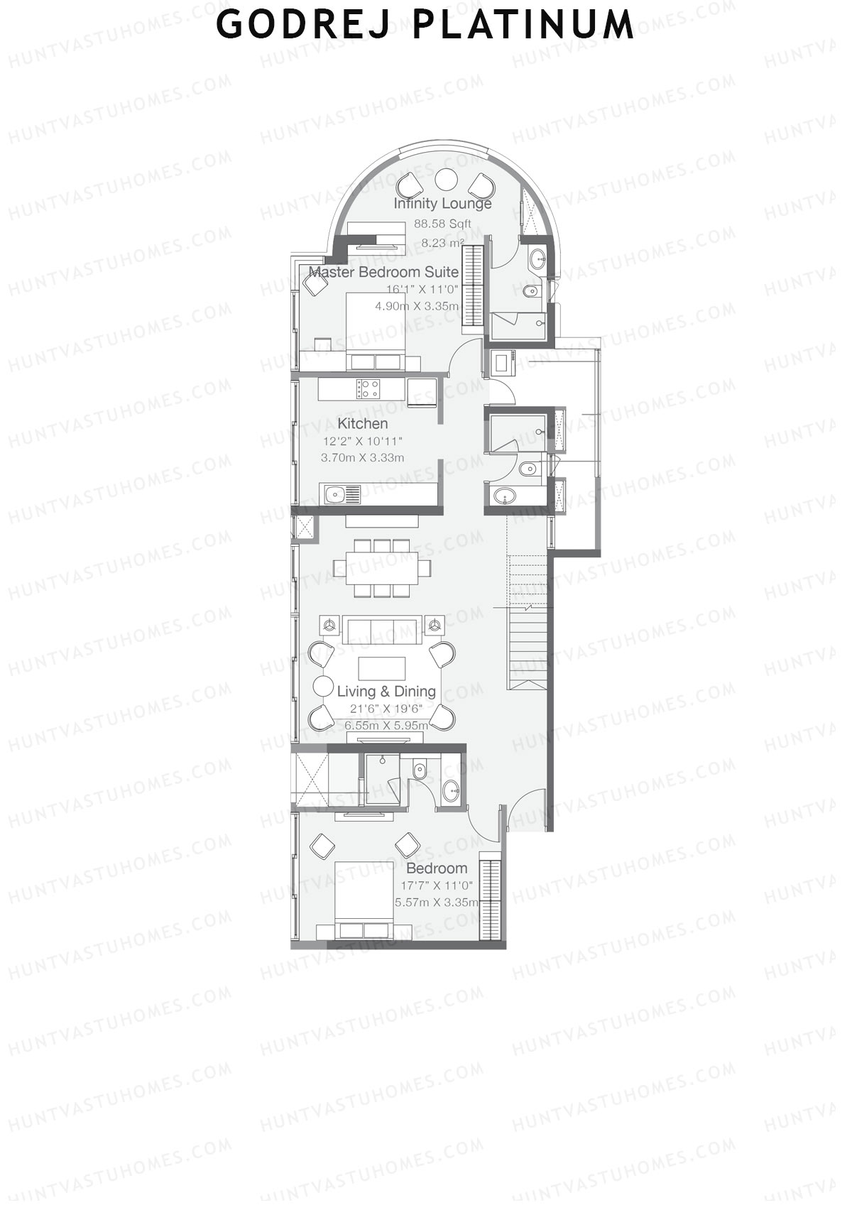 Godrej Platinum Tower B4 Unit 1 (Duplex ) Floor Plan