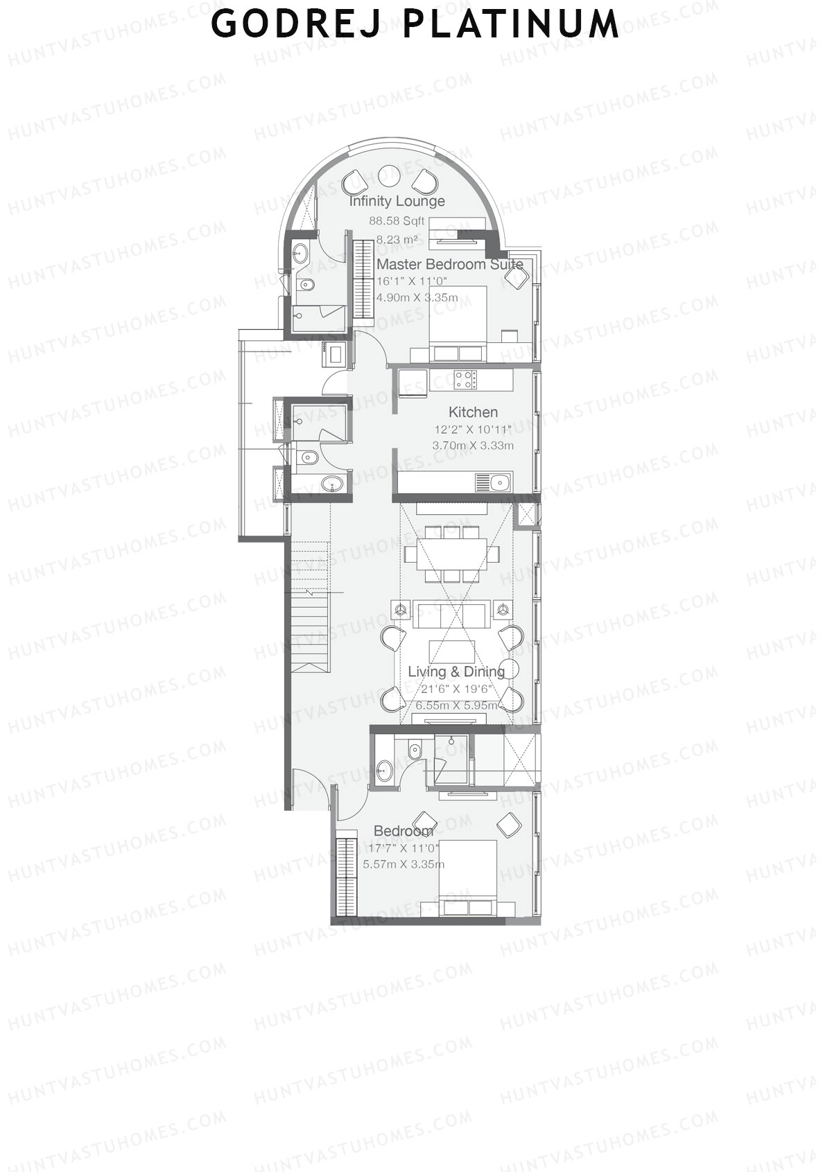 Godrej Platinum Tower B4 Unit 2 (Duplex ) Floor Plan