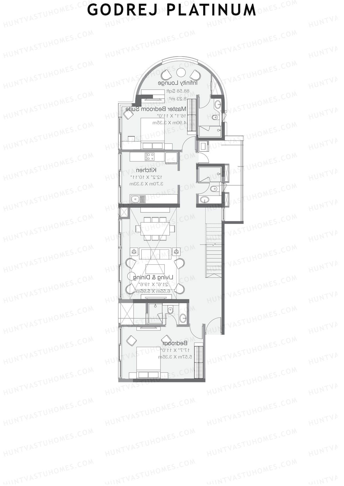 Godrej Platinum Tower B4 Unit 1 (Duplex ) Floor Plan