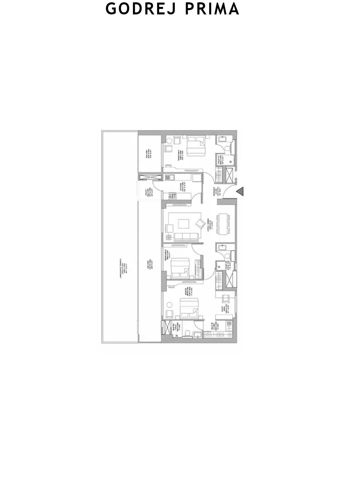 Godrej Prima Tower 1 Unit 4 (Type 1) Floor Plan