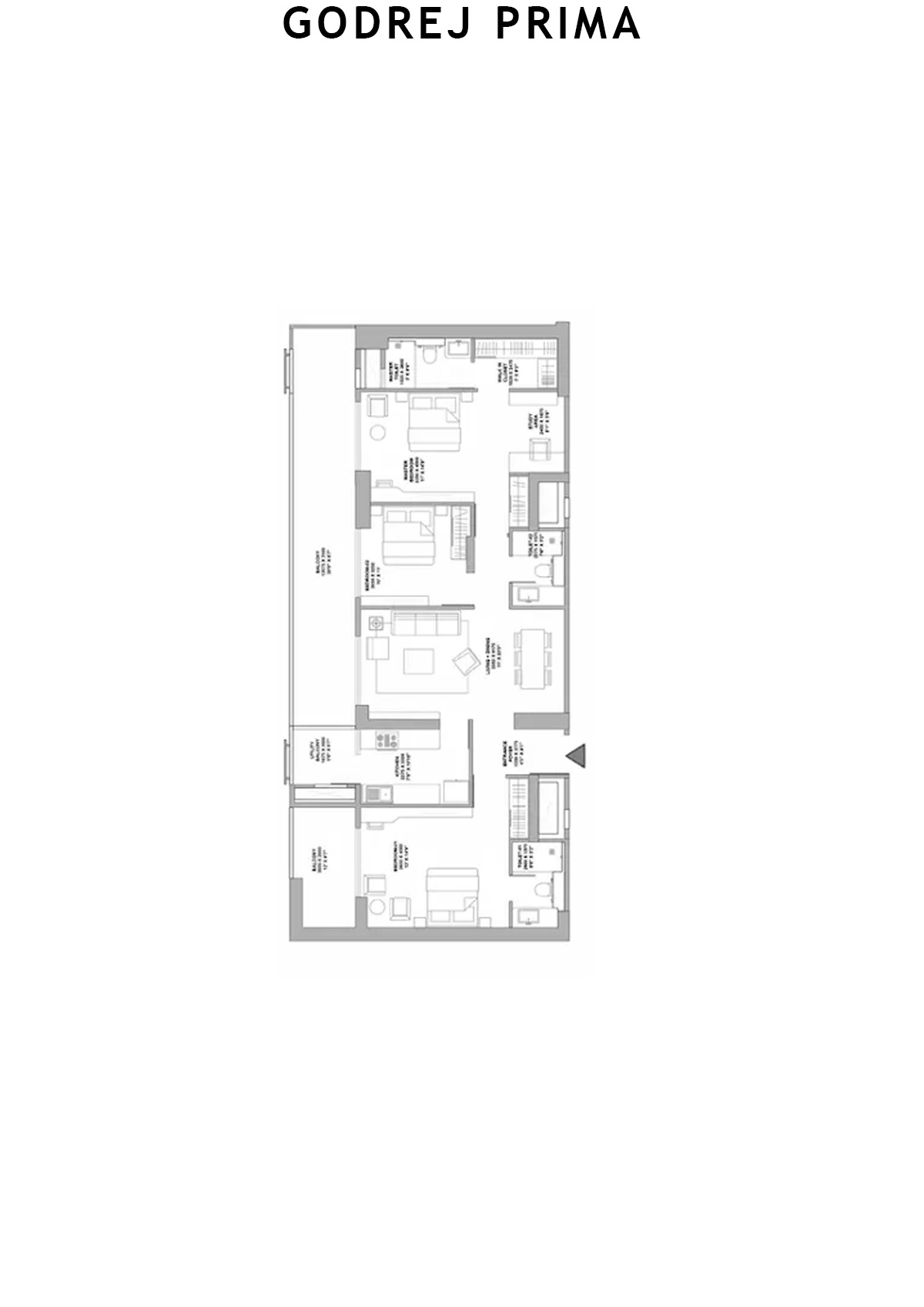 Godrej Prima Tower 1 Unit 5 (Type 2) Floor Plan