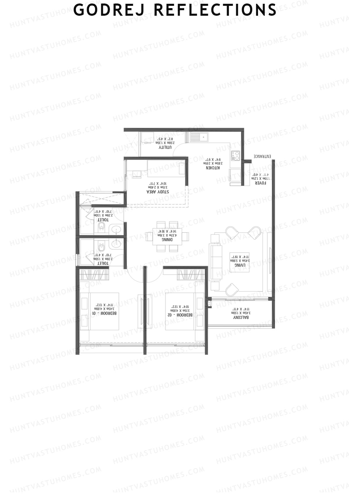 Godrej Reflections Wing A Unit 3 Floor Plan