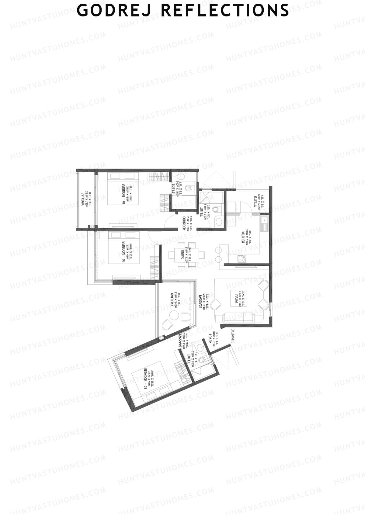 Godrej Reflections Wing A Unit 4 Floor Plan
