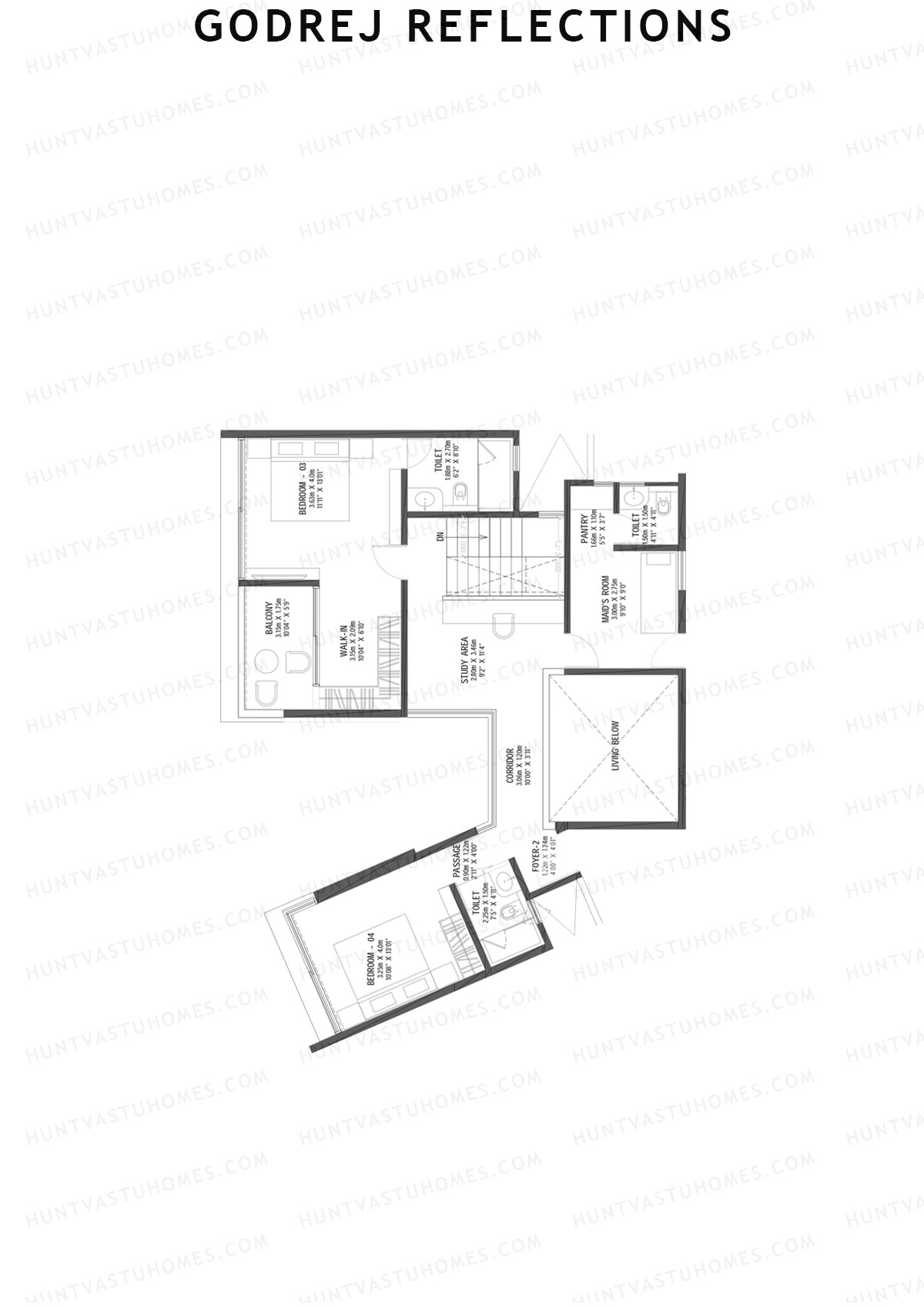 Godrej Reflections Wing A Unit 4 TYPE PH LW(Penthouse) Floor Plan