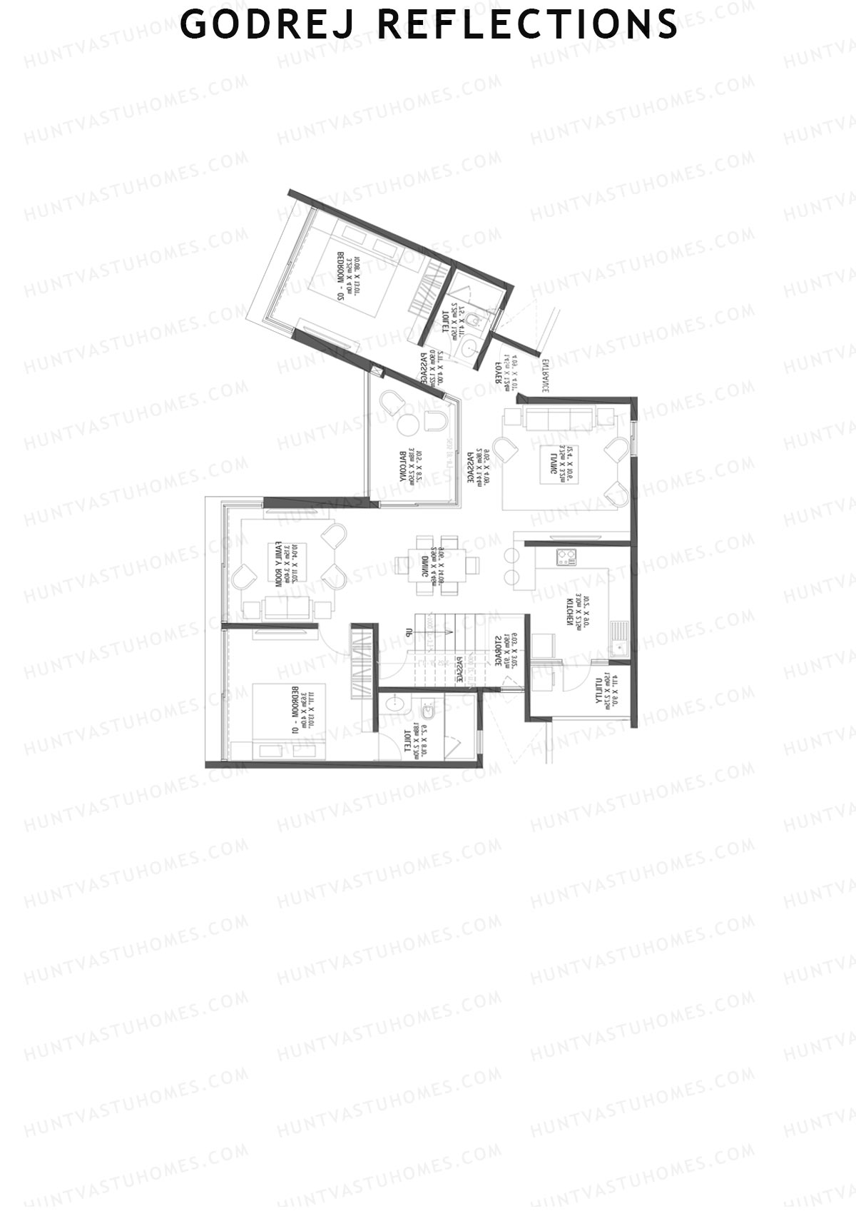 Godrej Reflections Wing A Unit 5 TYPE PH LW(Penthouse) Floor Plan