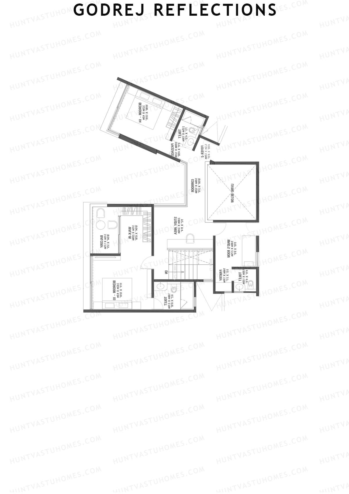 Godrej Reflections Wing A Unit 5 TYPE PH LW(Penthouse) Floor Plan