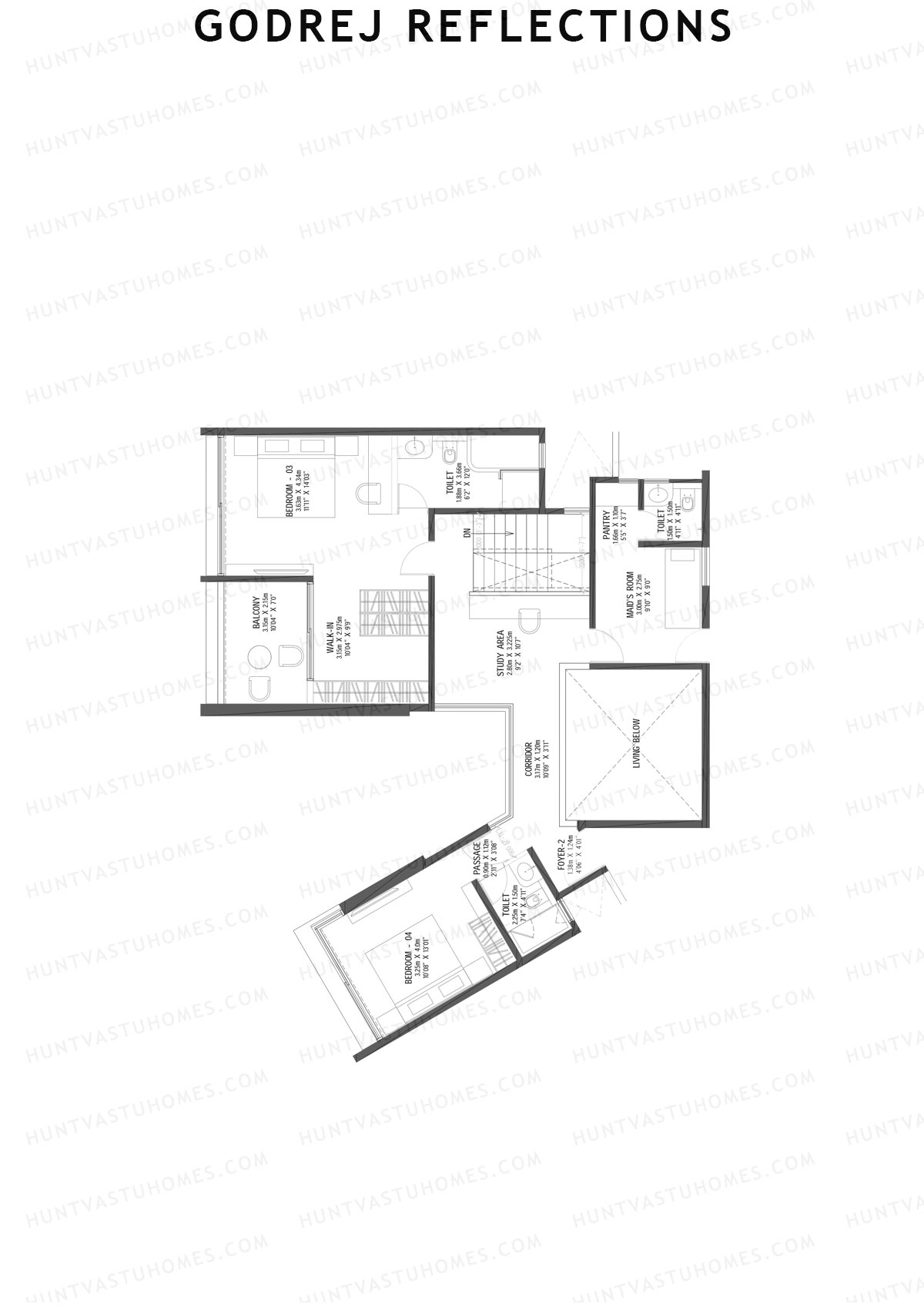 Godrej Reflections Wing A Unit 6 TYPE PH LW(Penthouse) Floor Plan