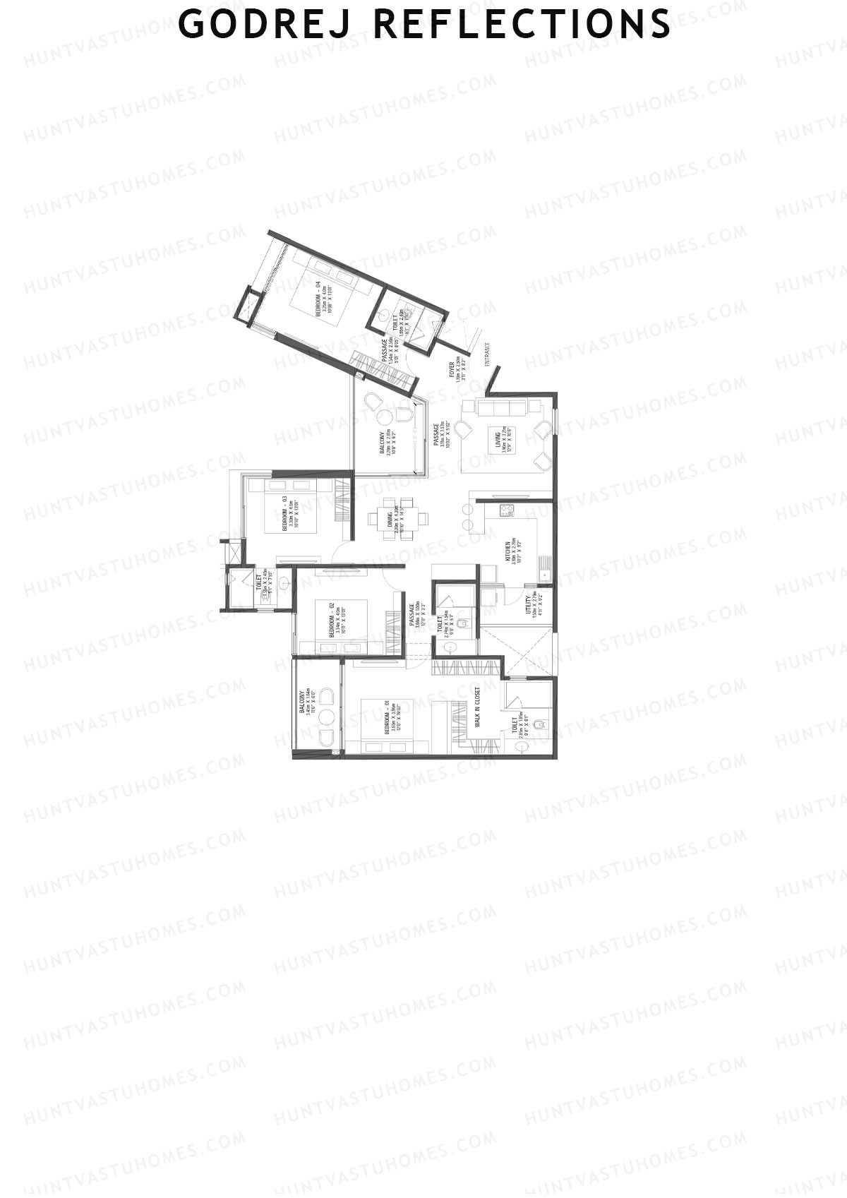 Godrej Reflections Wing B Unit 1 Floor Plan