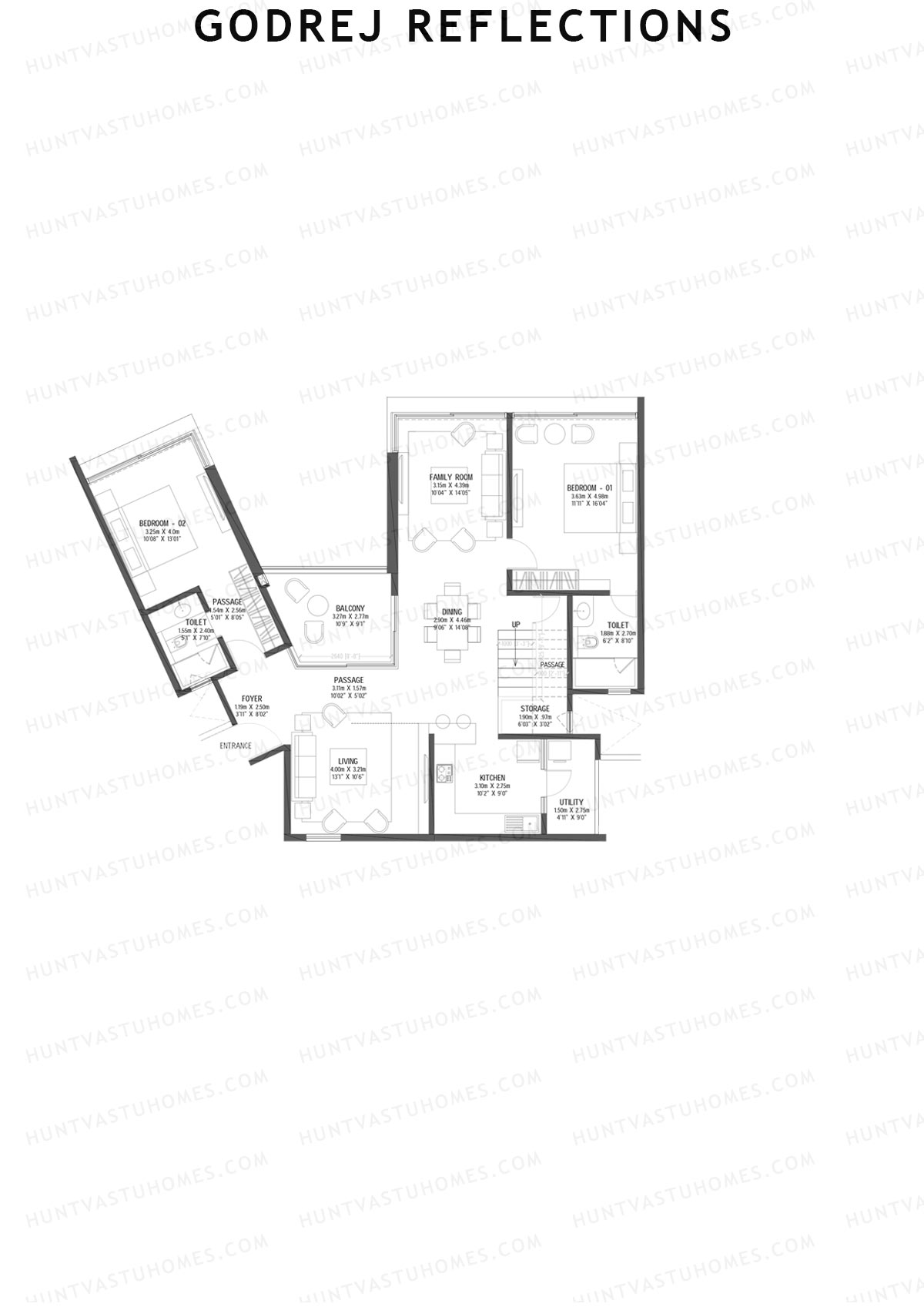Godrej Reflections Wing B Unit 2 TYPE PH LW(Penthouse) Floor Plan