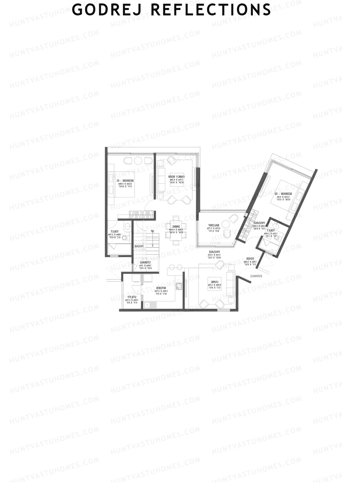 Godrej Reflections Wing B Unit 3 TYPE PH LW(Penthouse) Floor Plan