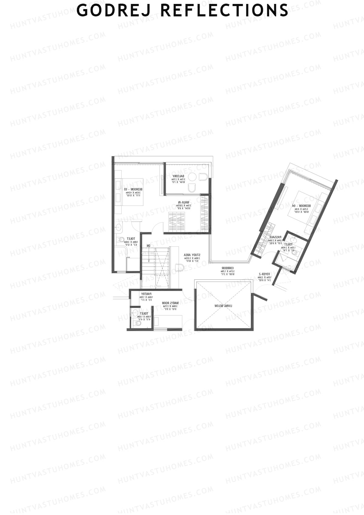Godrej Reflections Wing B Unit 3 TYPE PH LW(Penthouse) Floor Plan