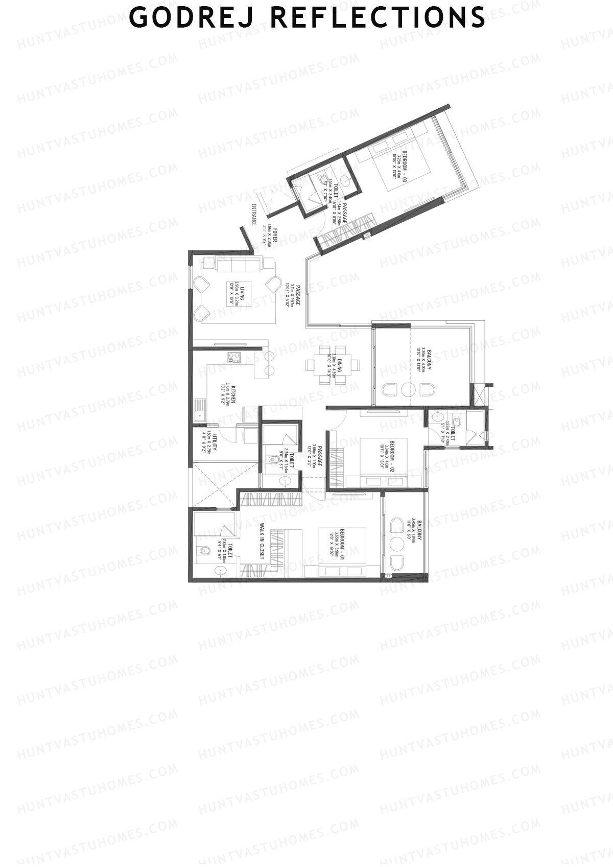 Godrej Reflections Wing B Unit 4 Floor Plan