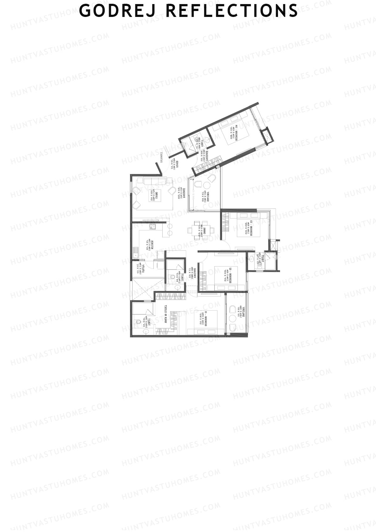 Godrej Reflections Wing B Unit 4 Floor Plan