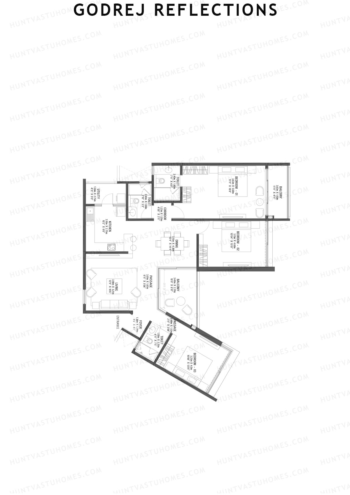 Godrej Reflections Wing C Unit 1 Floor Plan