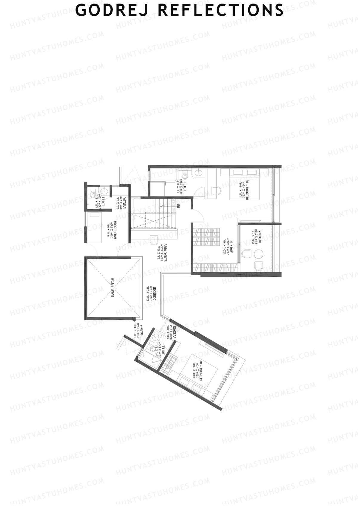 Godrej Reflections Wing C Unit 1 TYPE PH LW(Penthouse) Floor Plan