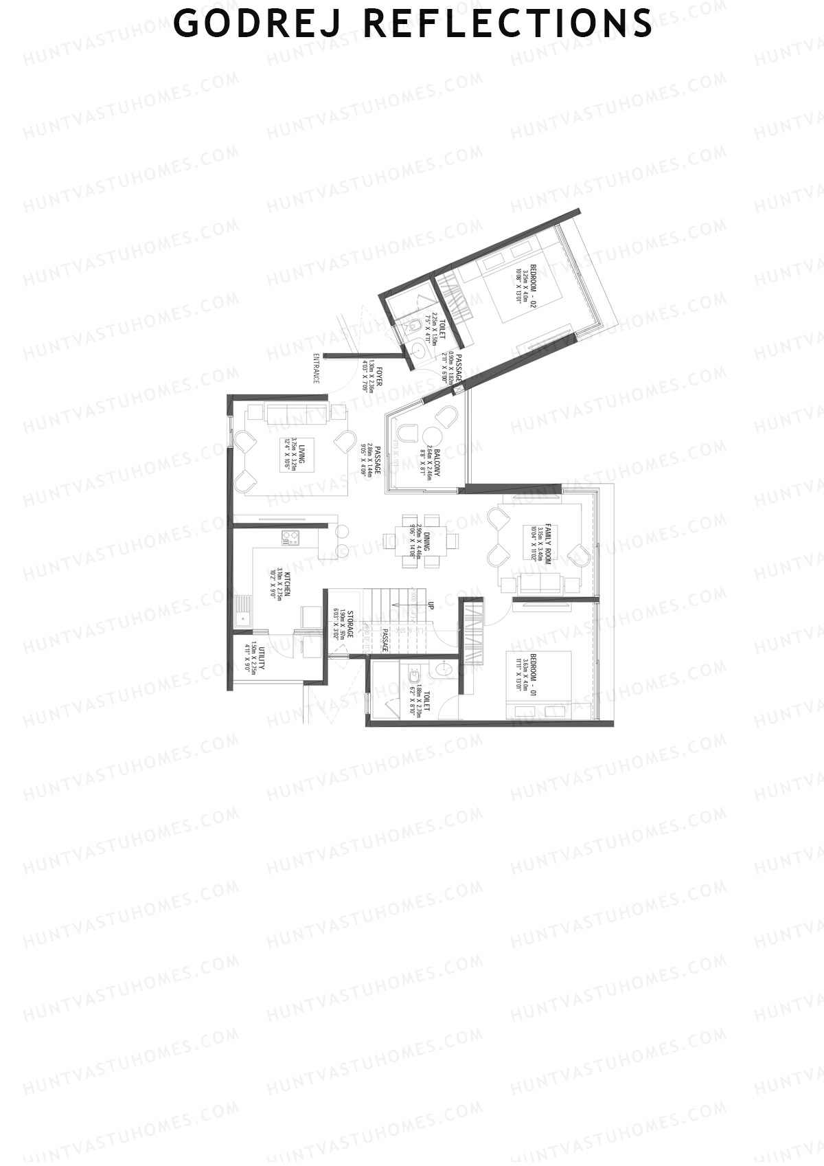 Godrej Reflections Wing C Unit 2 TYPE PH LW(Penthouse) Floor Plan