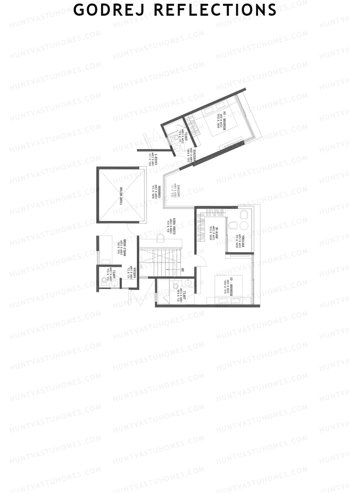 Godrej Reflections Wing C Unit 2 TYPE PH LW(Penthouse) Floor Plan