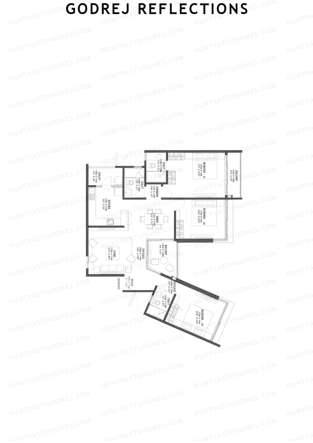 Godrej Reflections Wing C Unit 3 Floor Plan